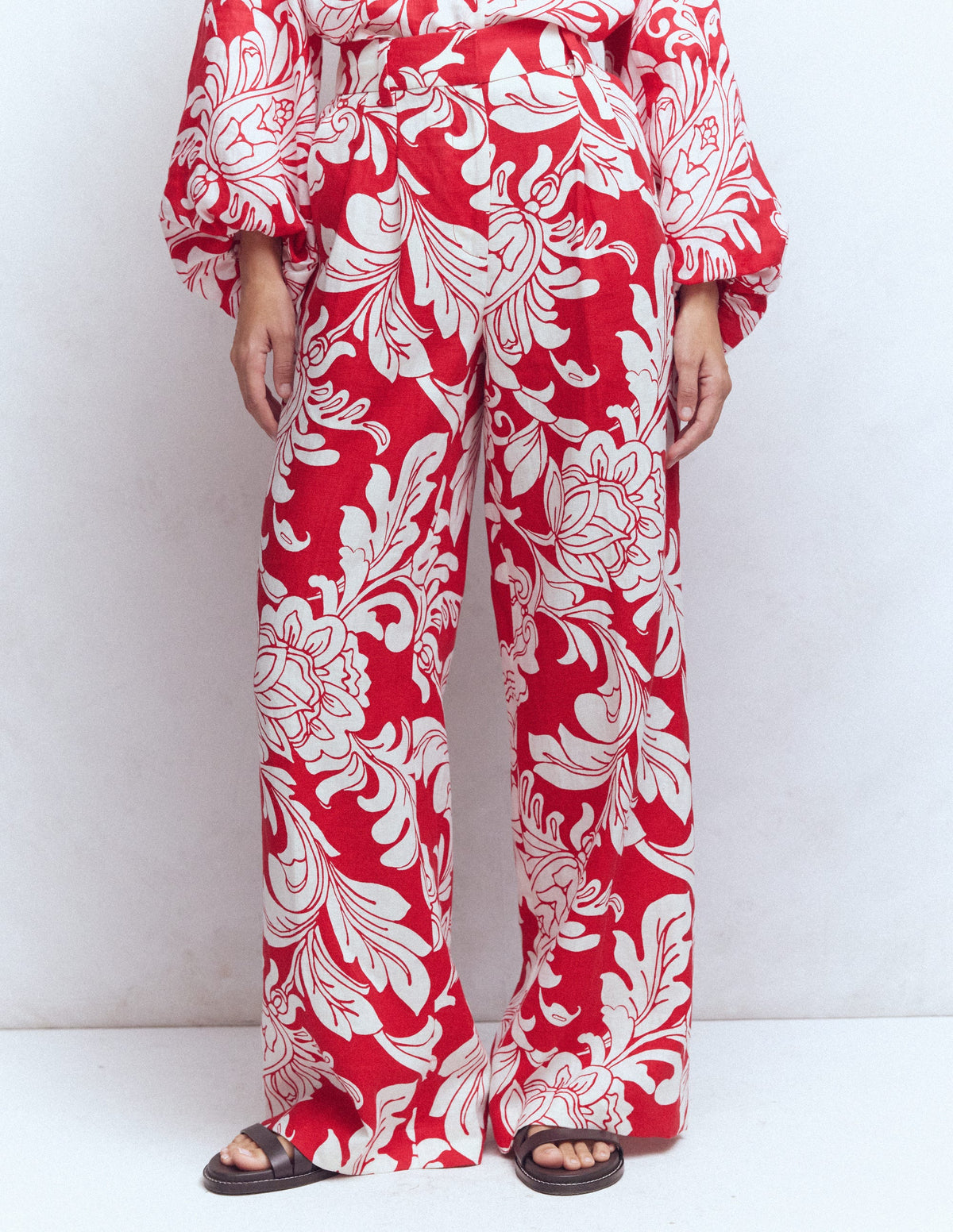 Kensington Leinenhose-Botanisches Muster - Image 4