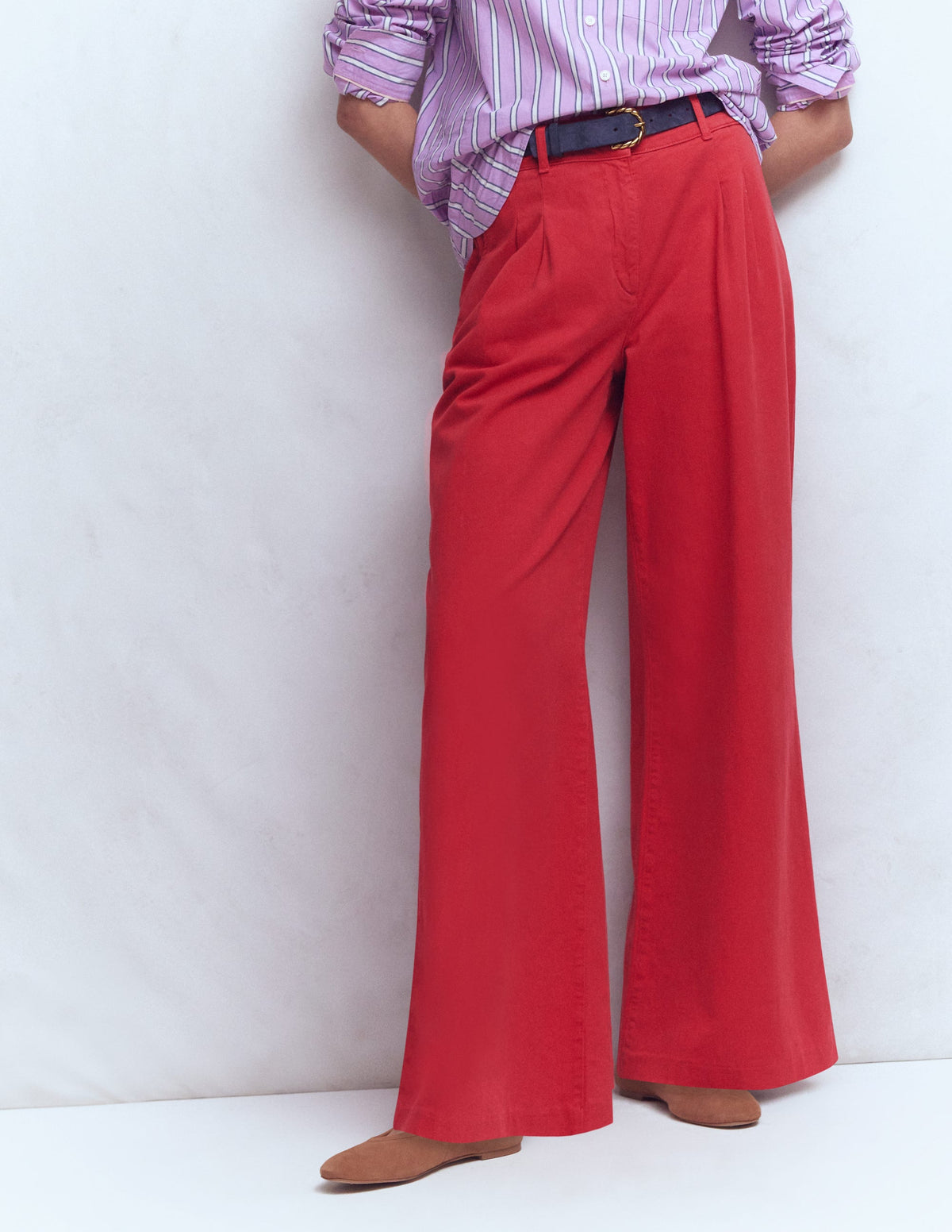 Kensington Hose mit weitem Bein-Mohnblumenrot-4