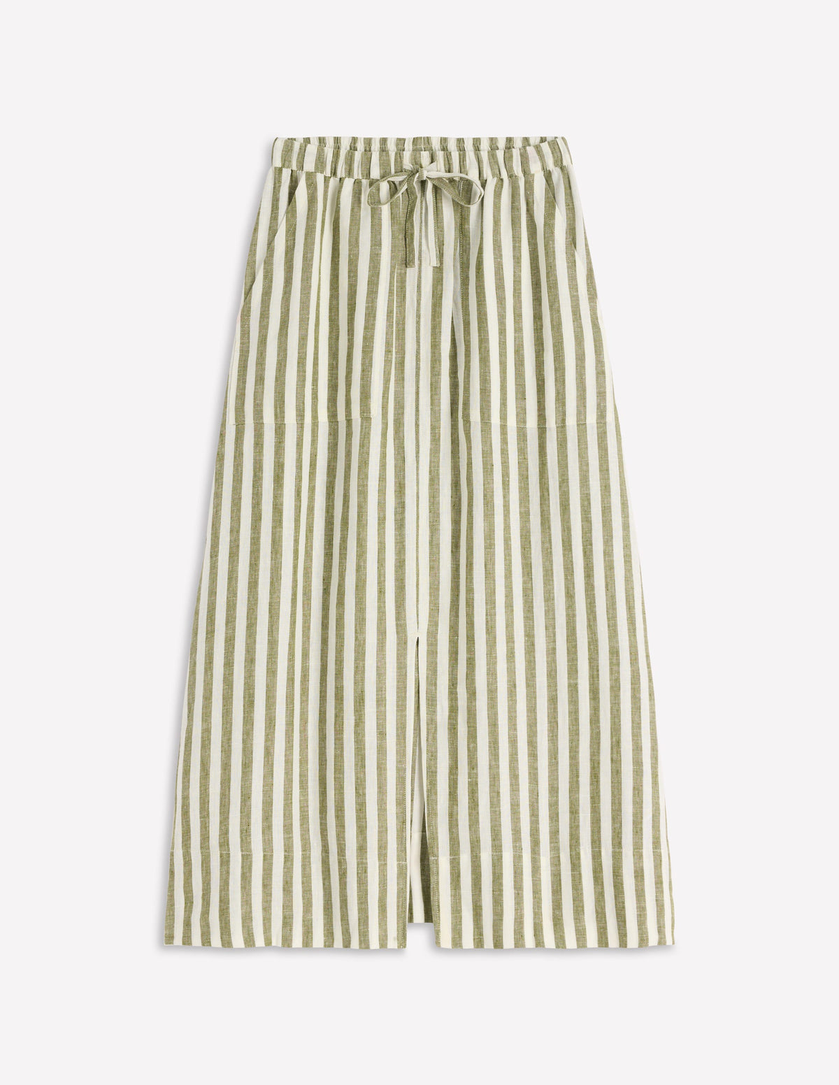 Layla Linen Skirt-Green Stripe - Image 6