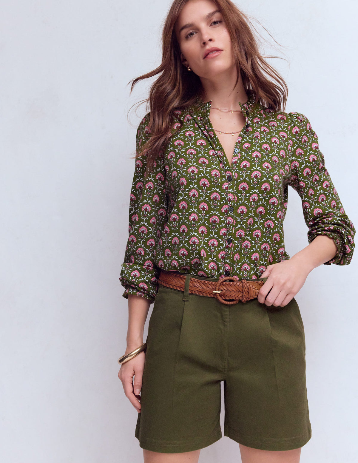 Short chino-Vert des bois-1