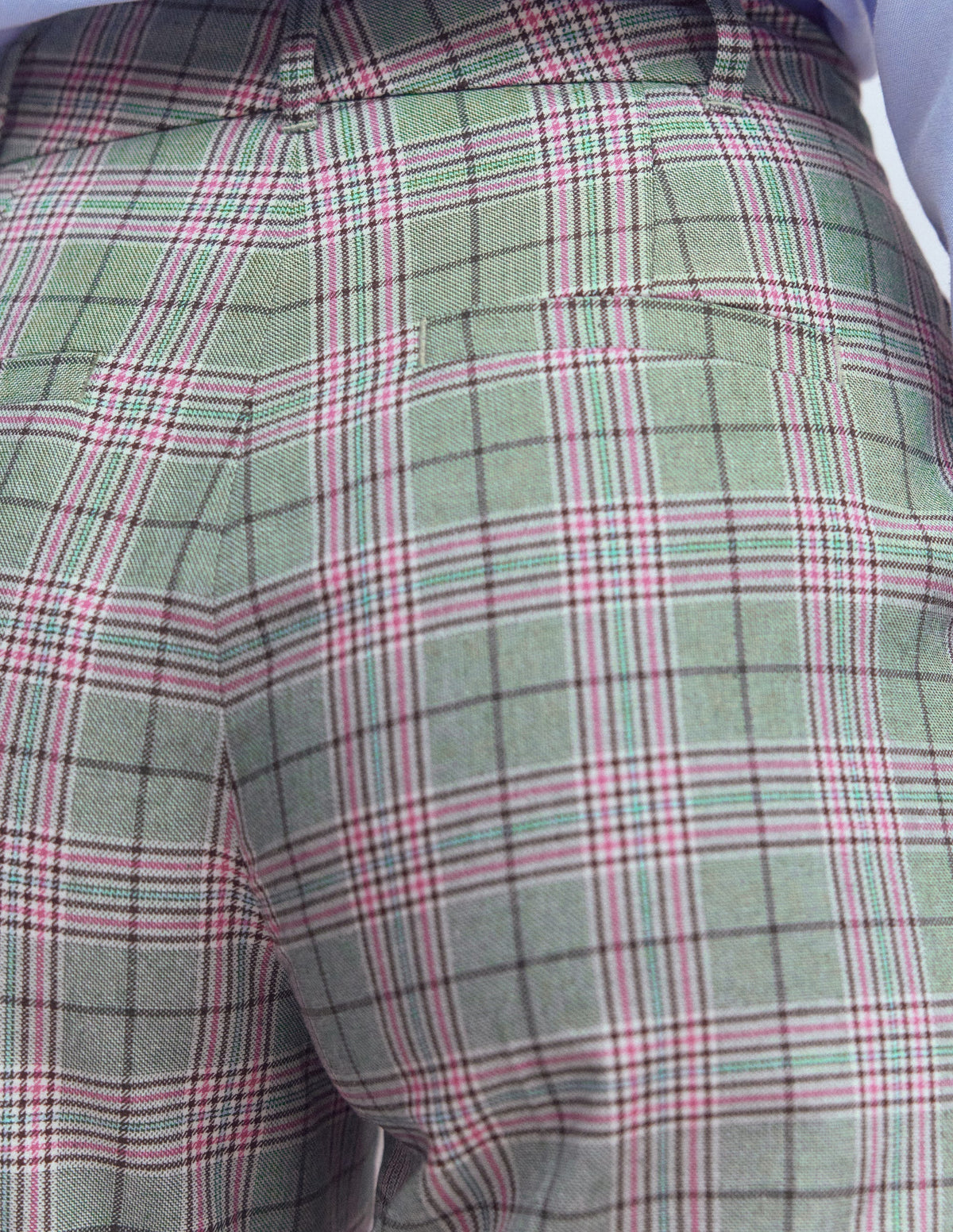 Pantalon ajusté Canonbury-Carreaux vert, rose et marron - Image 5