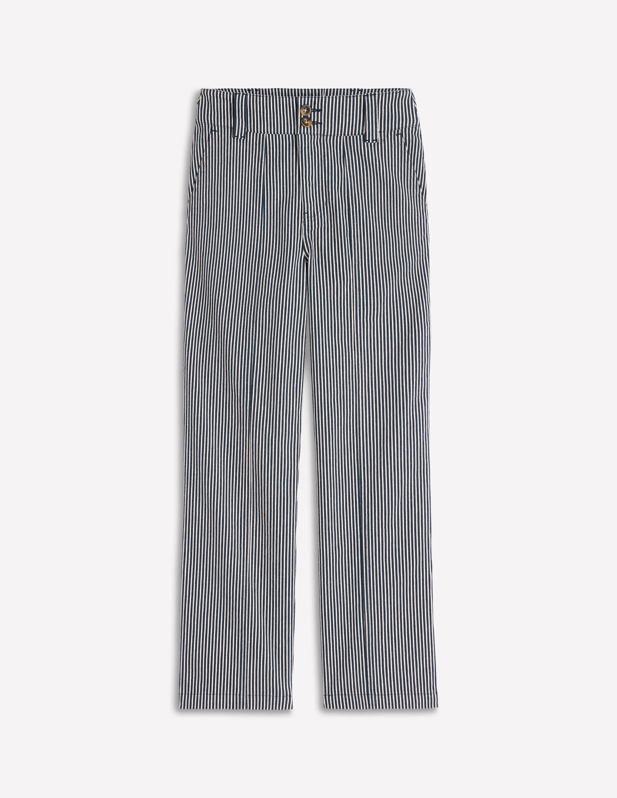 Chinohose mit geradem Bein-Blau und Naturweiß Gestreift - Image 6