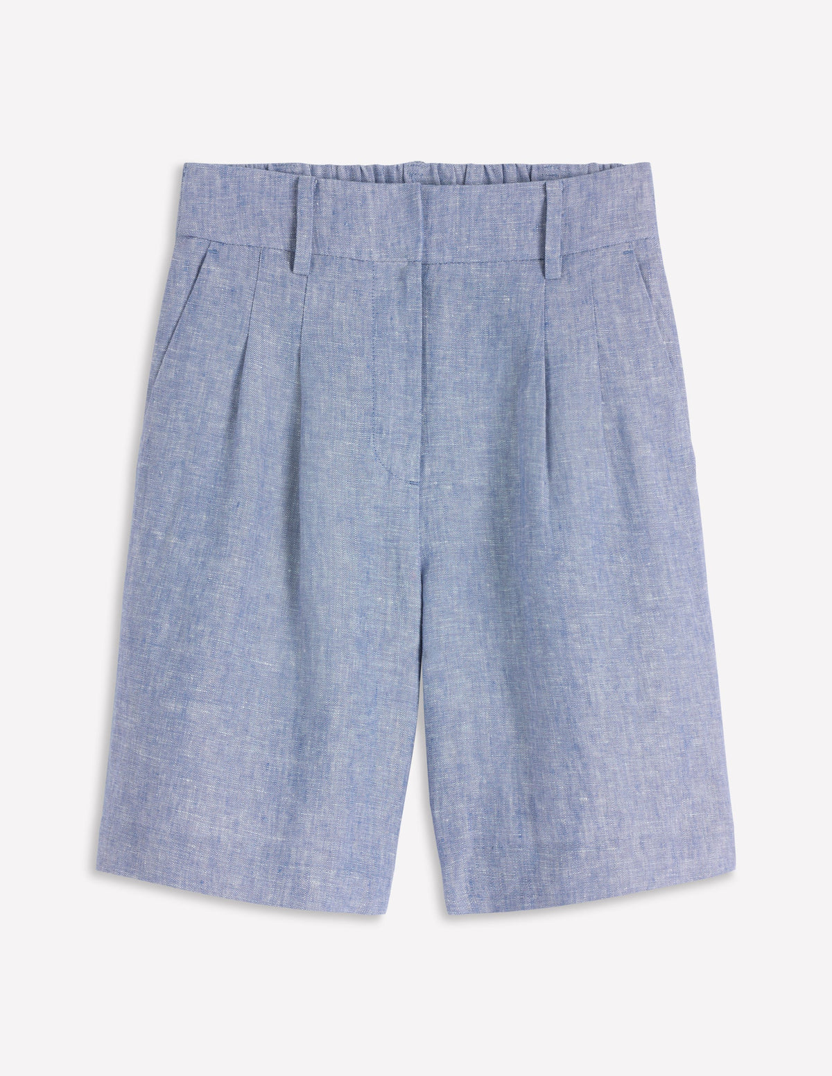 Short Kensington en lin-Chambray Bleu - Image 6