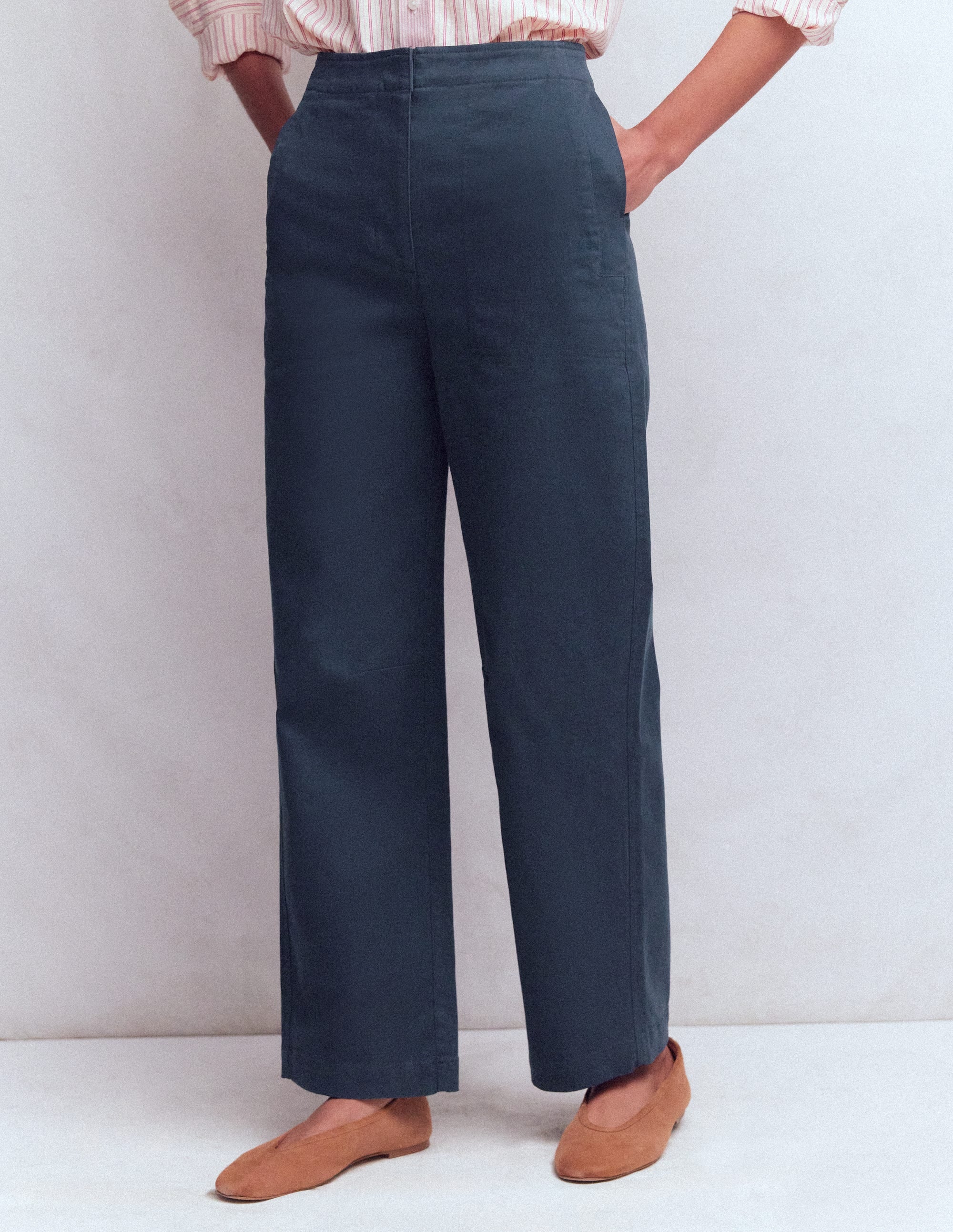 Pantalon chino ample-Bleu marine - Image 4