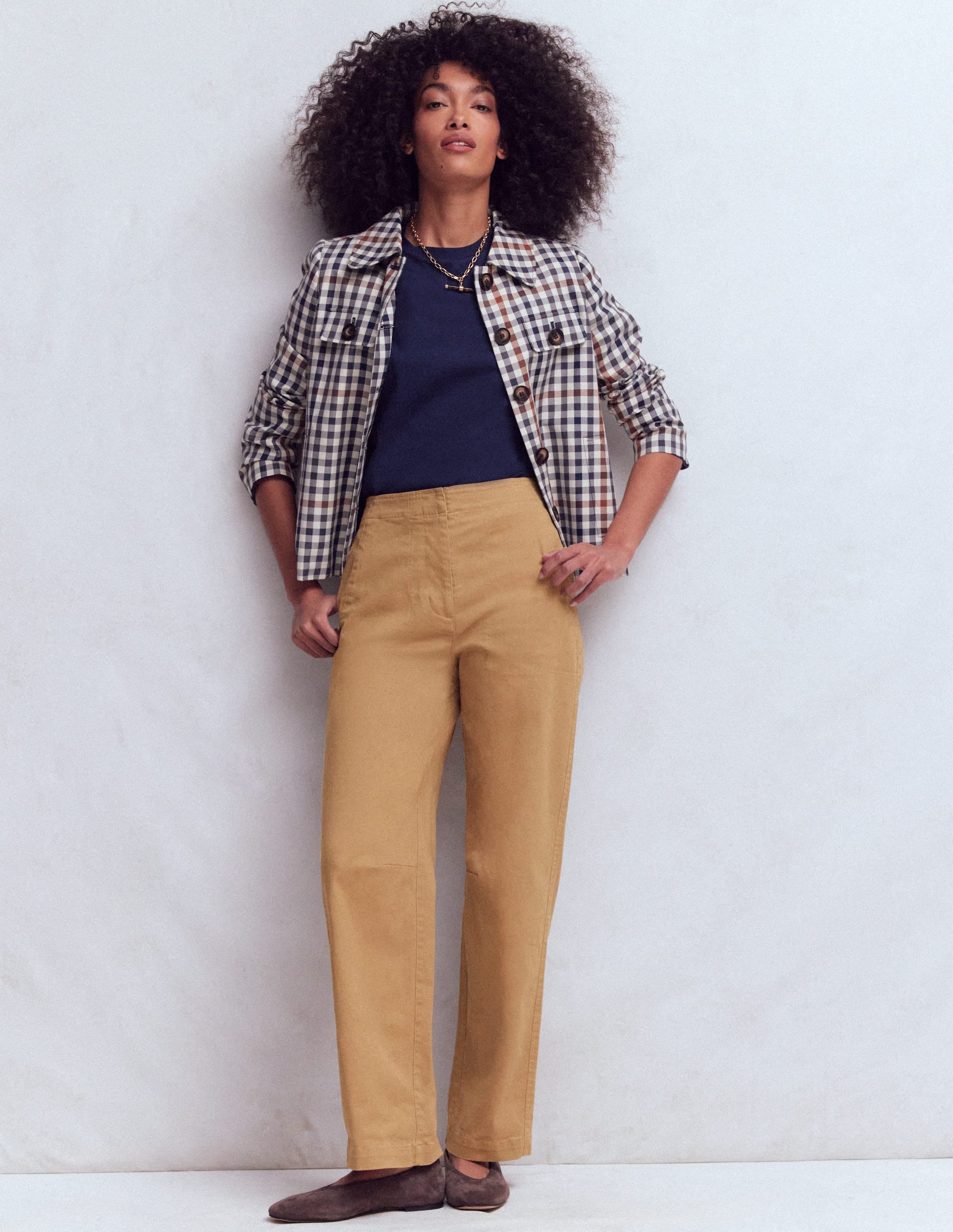 Pantalon chino ample-Cappuccino - Image 1