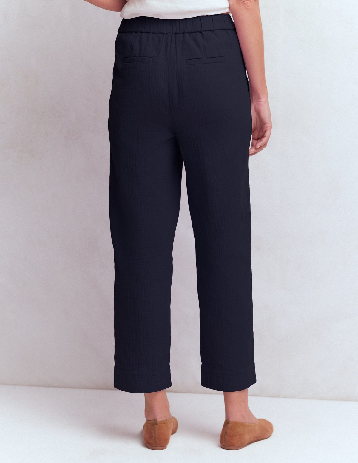 Verkürzte Doppeltuch-Hose-Marineblau - Image 3