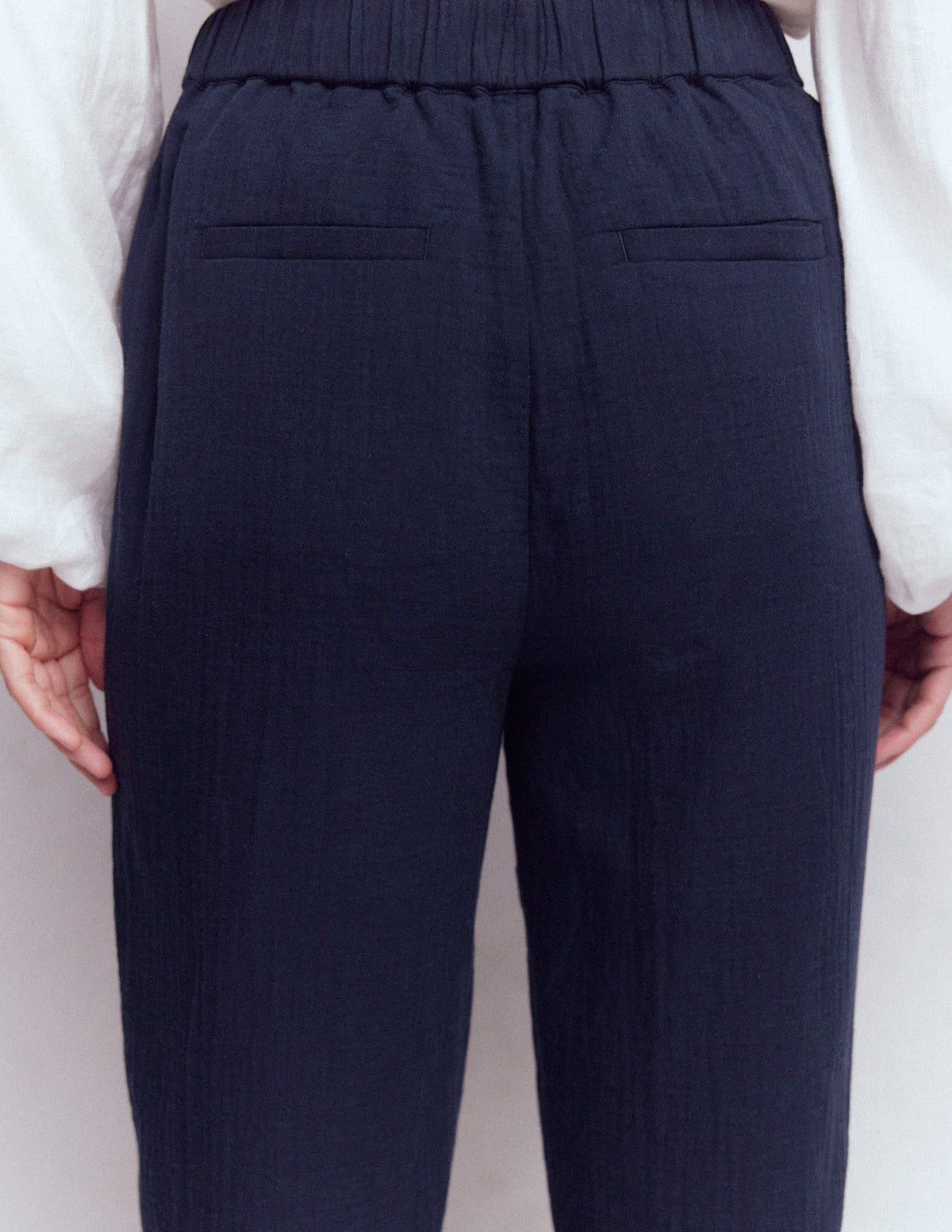 Verkürzte Doppeltuch-Hose-Marineblau - Image 5