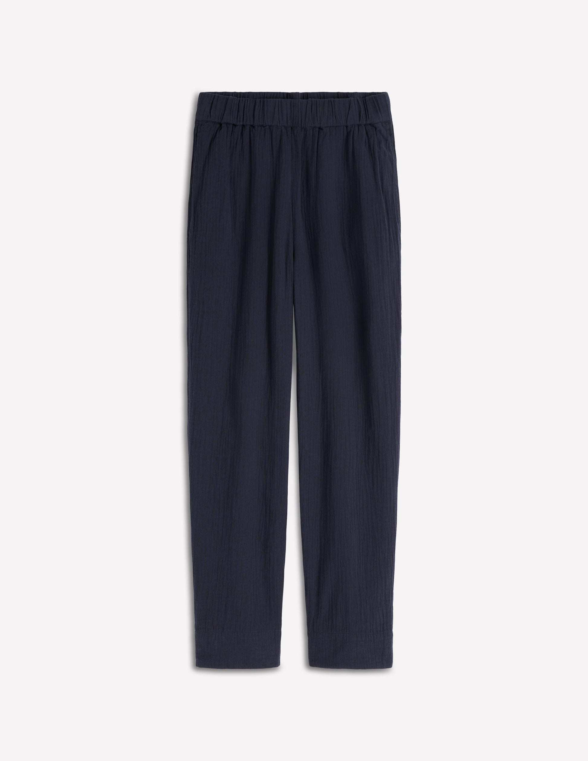 Verkürzte Doppeltuch-Hose-Marineblau-6