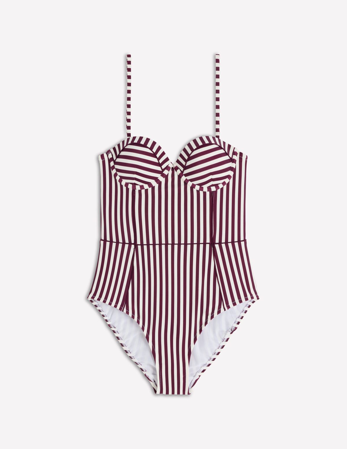 Rhodes Cup Sized Swimsuit-Chocberry, Ivory Stripe-6