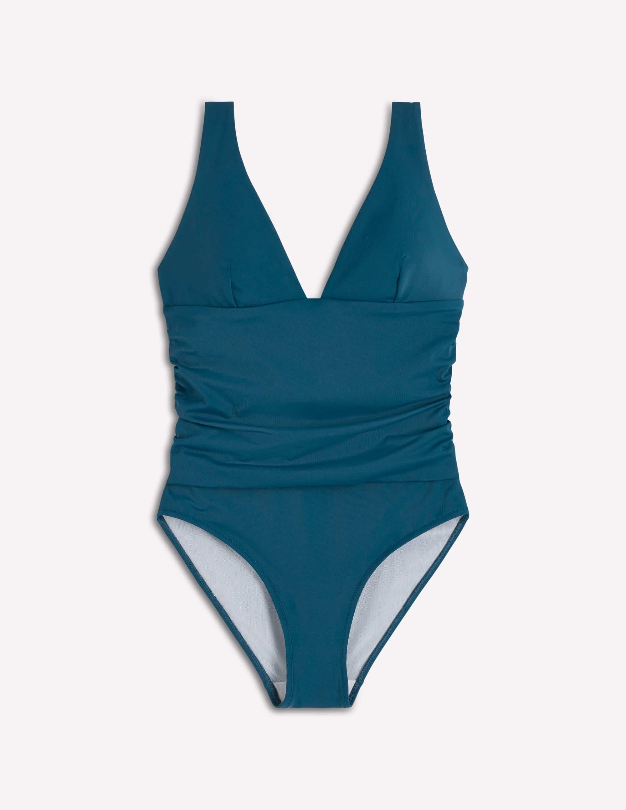 Mykonos Badeanzug mit tiefem V-Ausschnitt-Meerblau, Diamantmuster - Image 5