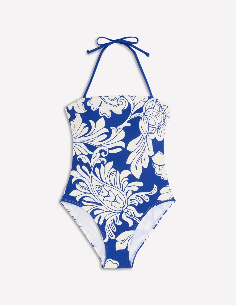 Paros Bandeau-Badeanzug-Blau, Botanisches Muster - Image 5