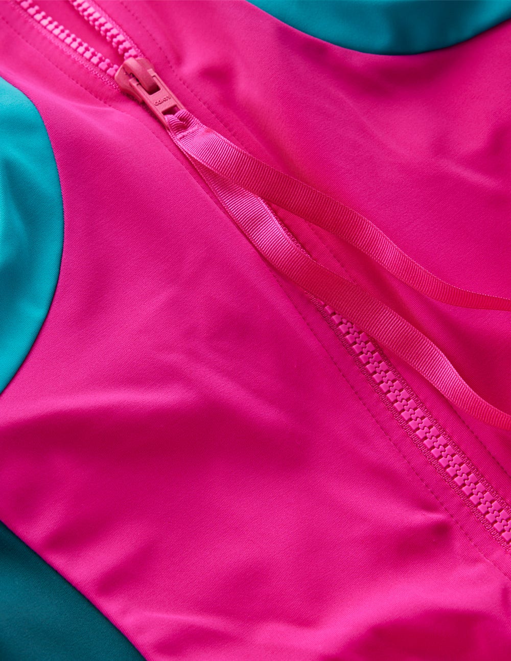 Sporty High Neck Swimsuit-Pink, Colourblock - Image 7