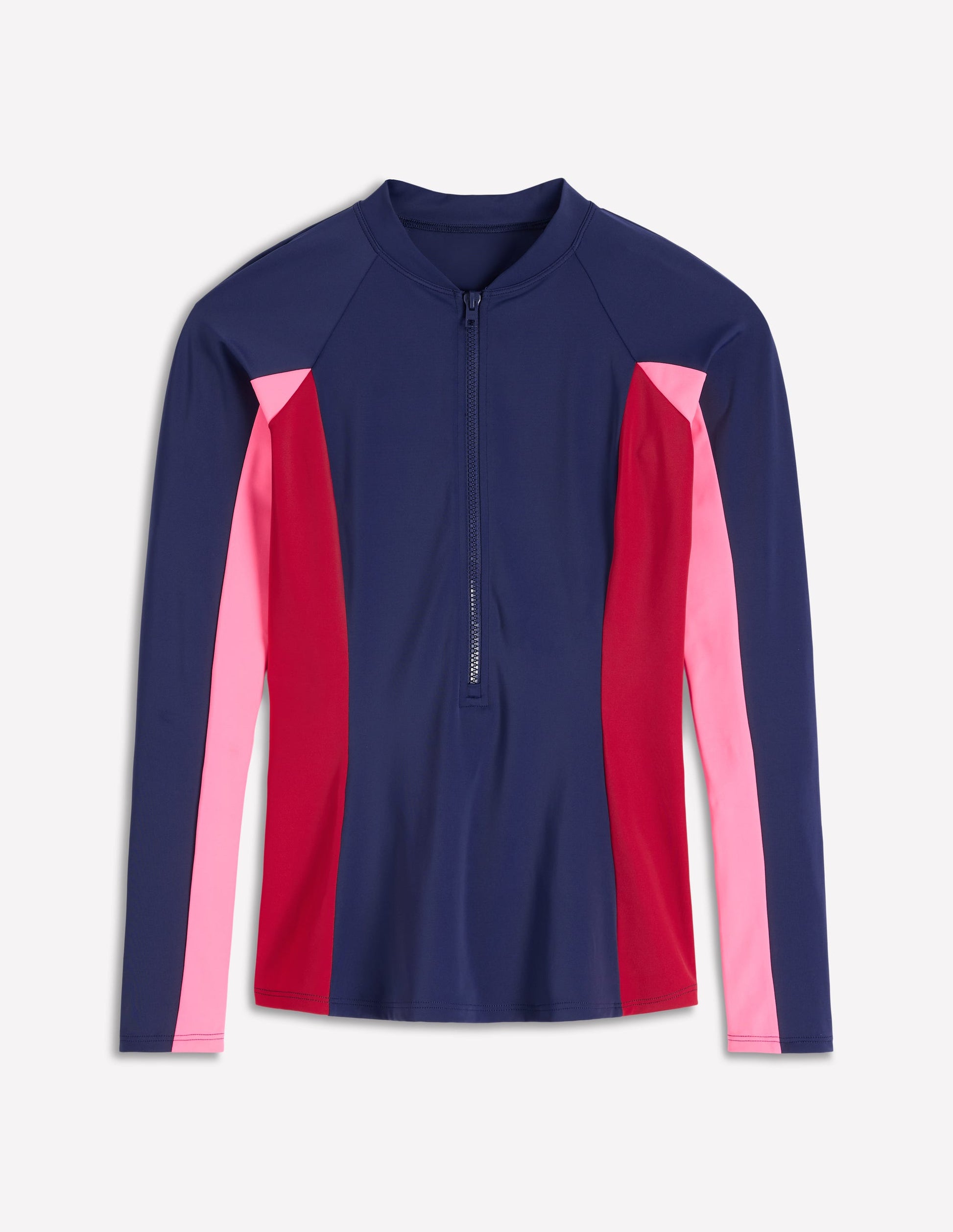 Long Sleeve Rash Guard Top-Navy Colourblock-5