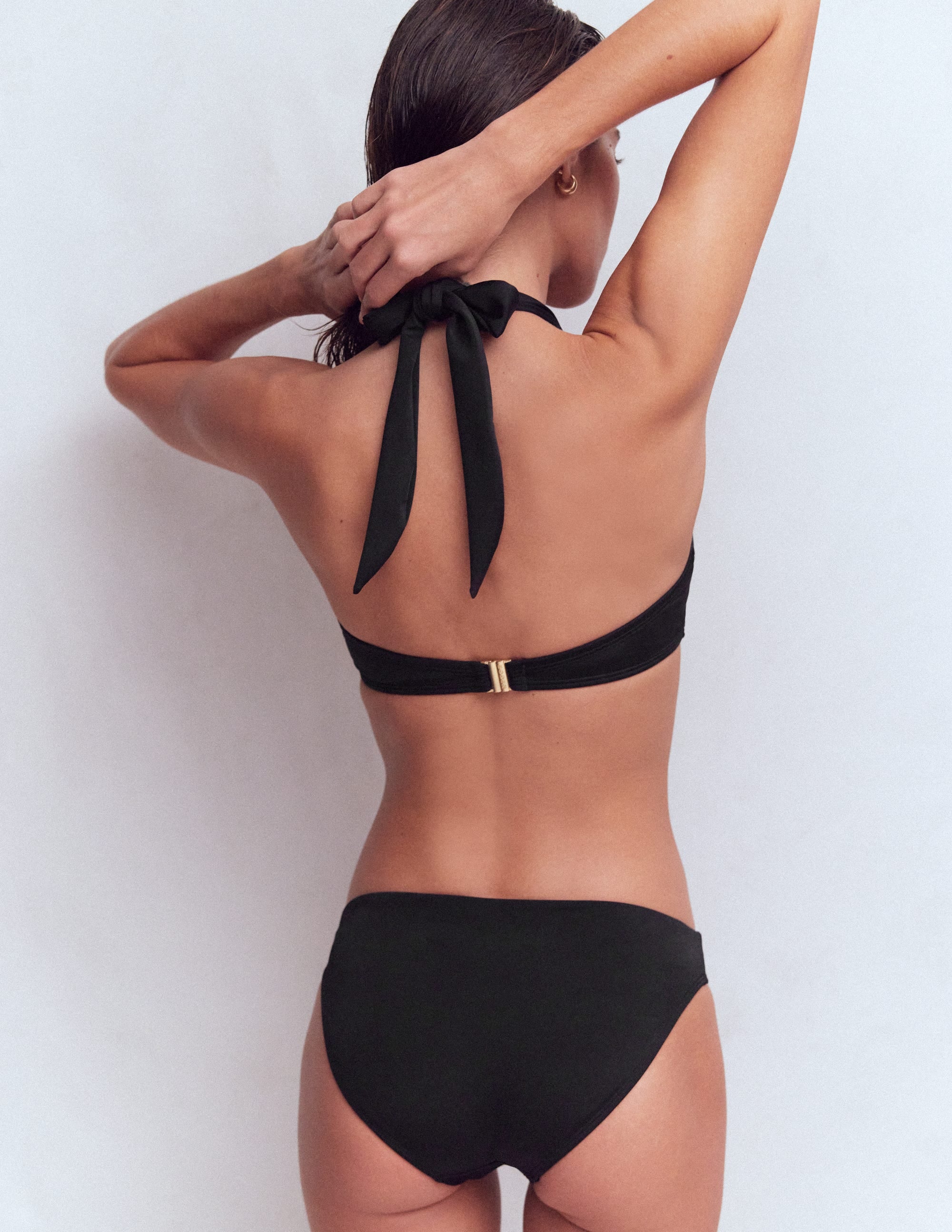 Minori Neckholder-Bikinioberteil zum Binden-Schwarz - Image 3
