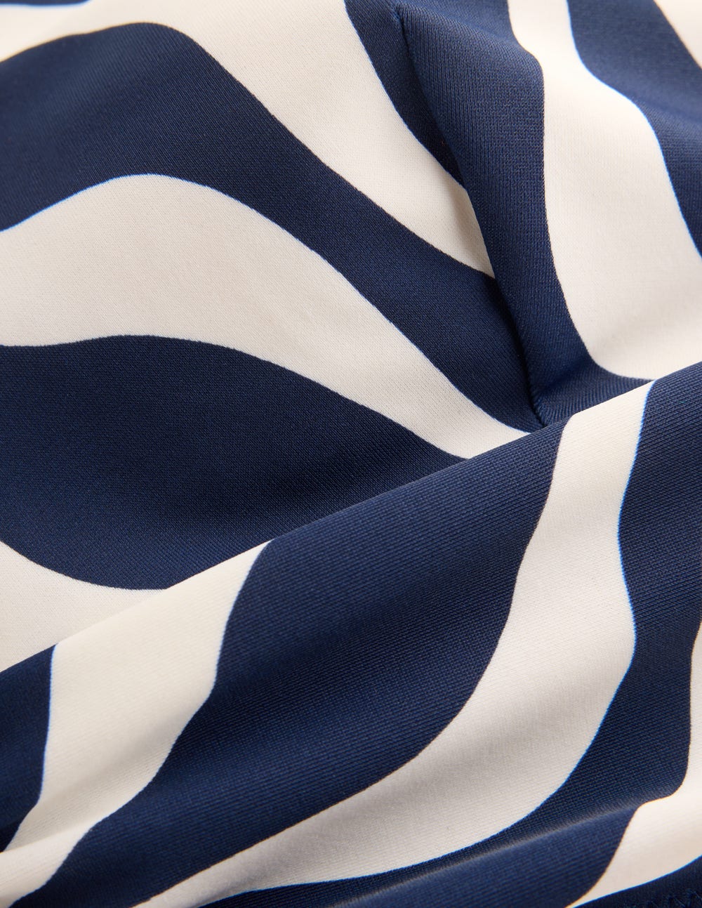 Mykonos Bikinioberteil mit tiefem V-Ausschnitt-Marineblau, Rhythmische Welle-8
