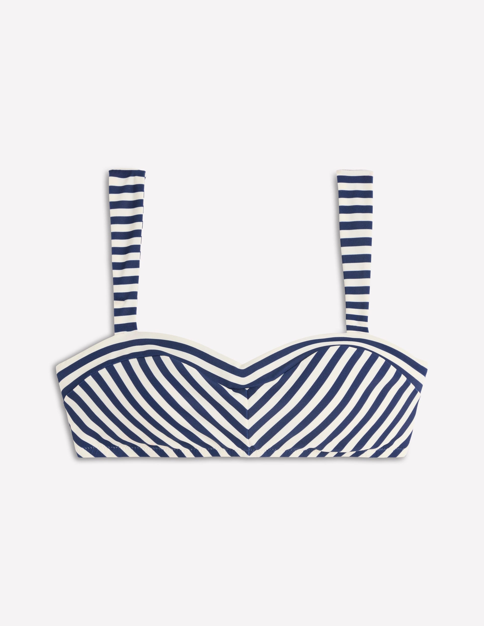 Bikinitop mit Herzausschnitt-Marineblau, Naturweiß Gestreift-5