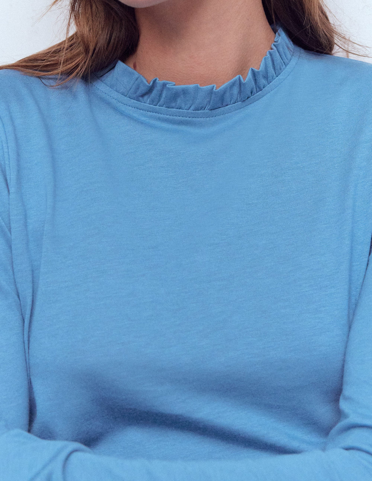 Superweiches Oberteil mit Rüschendetail-Kapitänsblau - Image 2