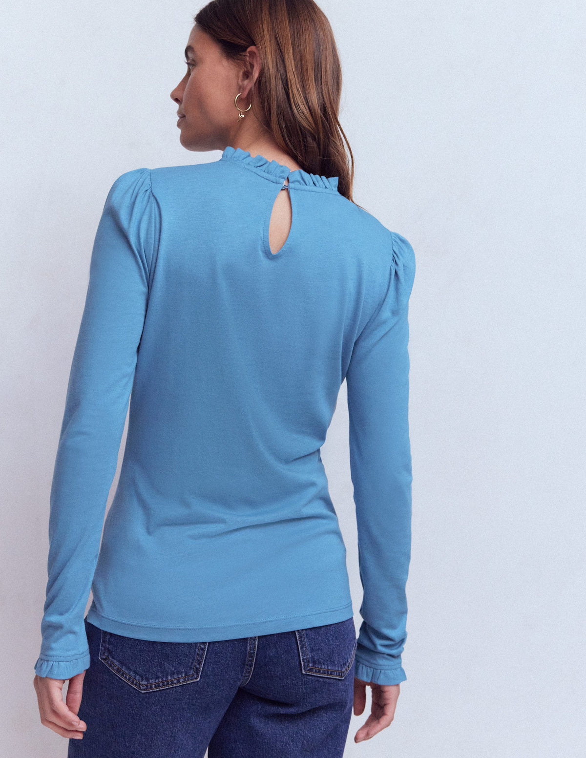 Superweiches Oberteil mit Rüschendetail-Kapitänsblau - Image 3