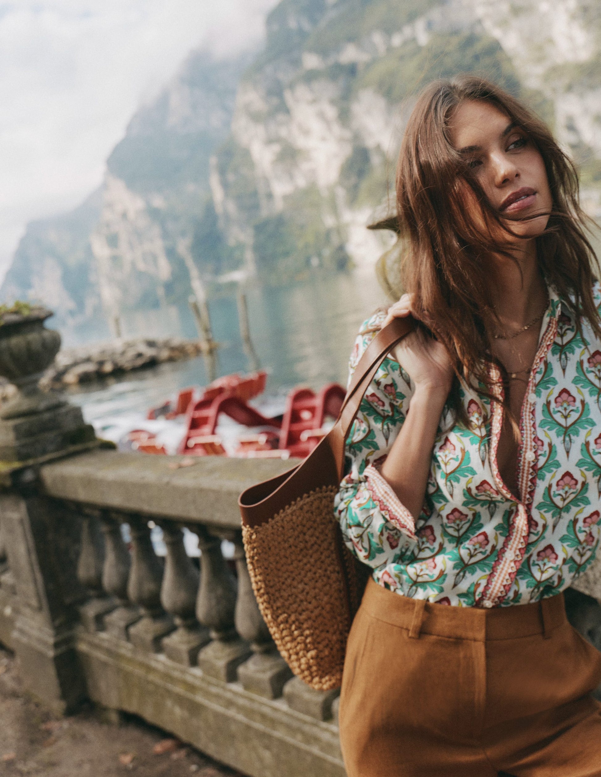 Sienna Linen Shirt-Multi, Ornamental Stamp-5