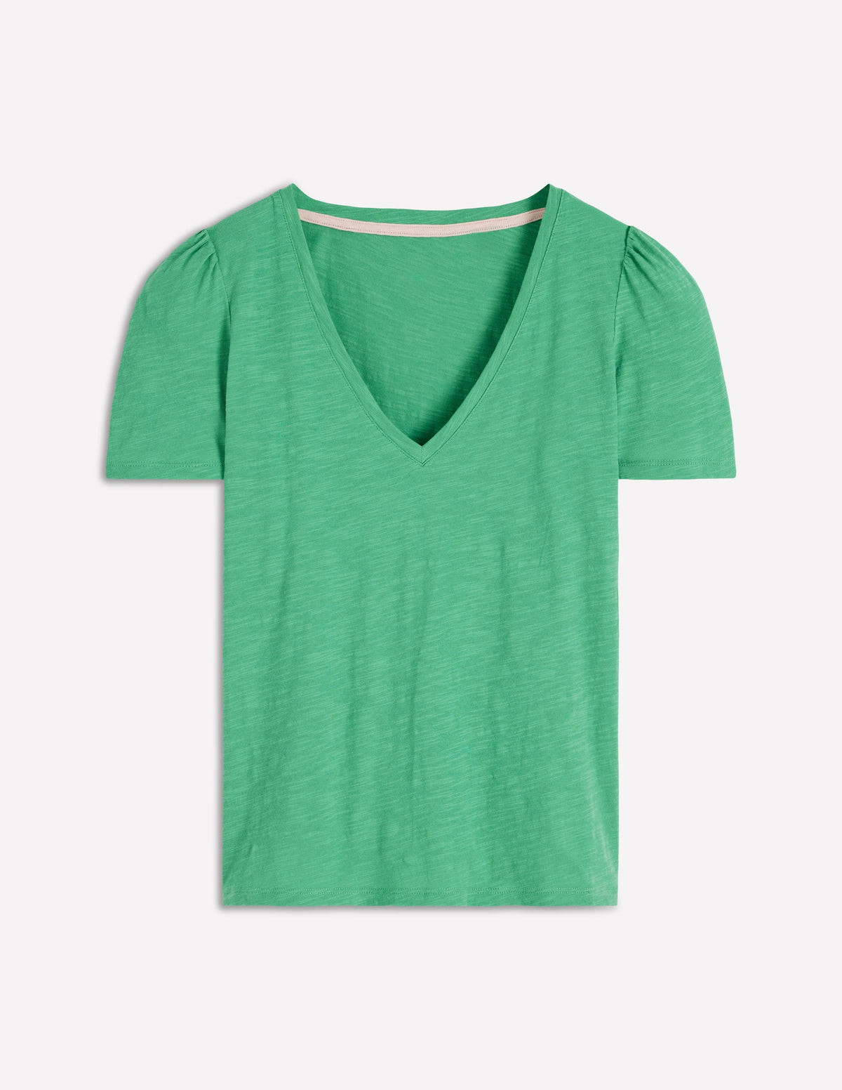 Sophie Flammgarn-T-Shirt mit V-Ausschnitt-Aloe Grün - Image 5