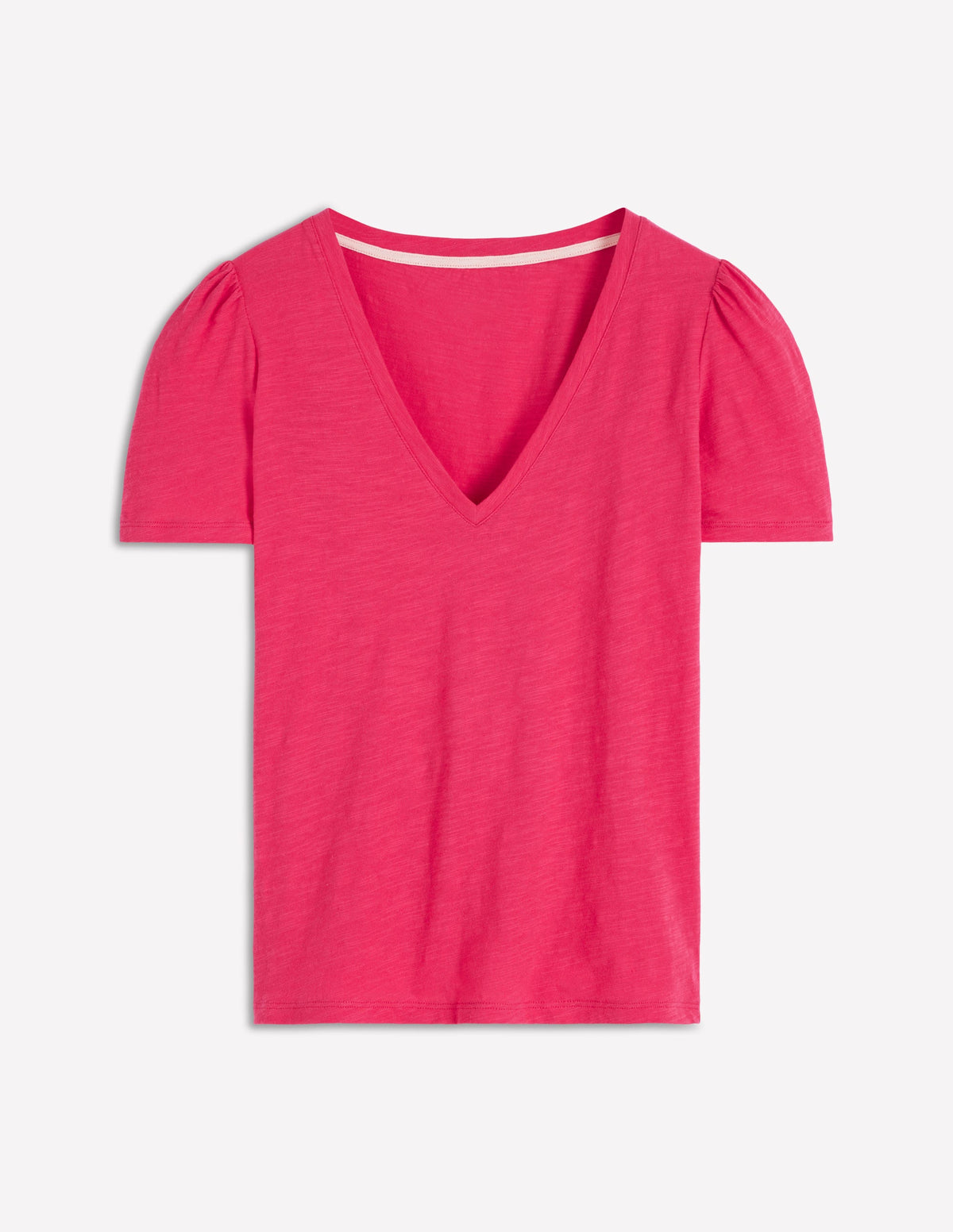 Sophie Flammgarn-T-Shirt mit V-Ausschnitt-Dunkelrosa - Image 5