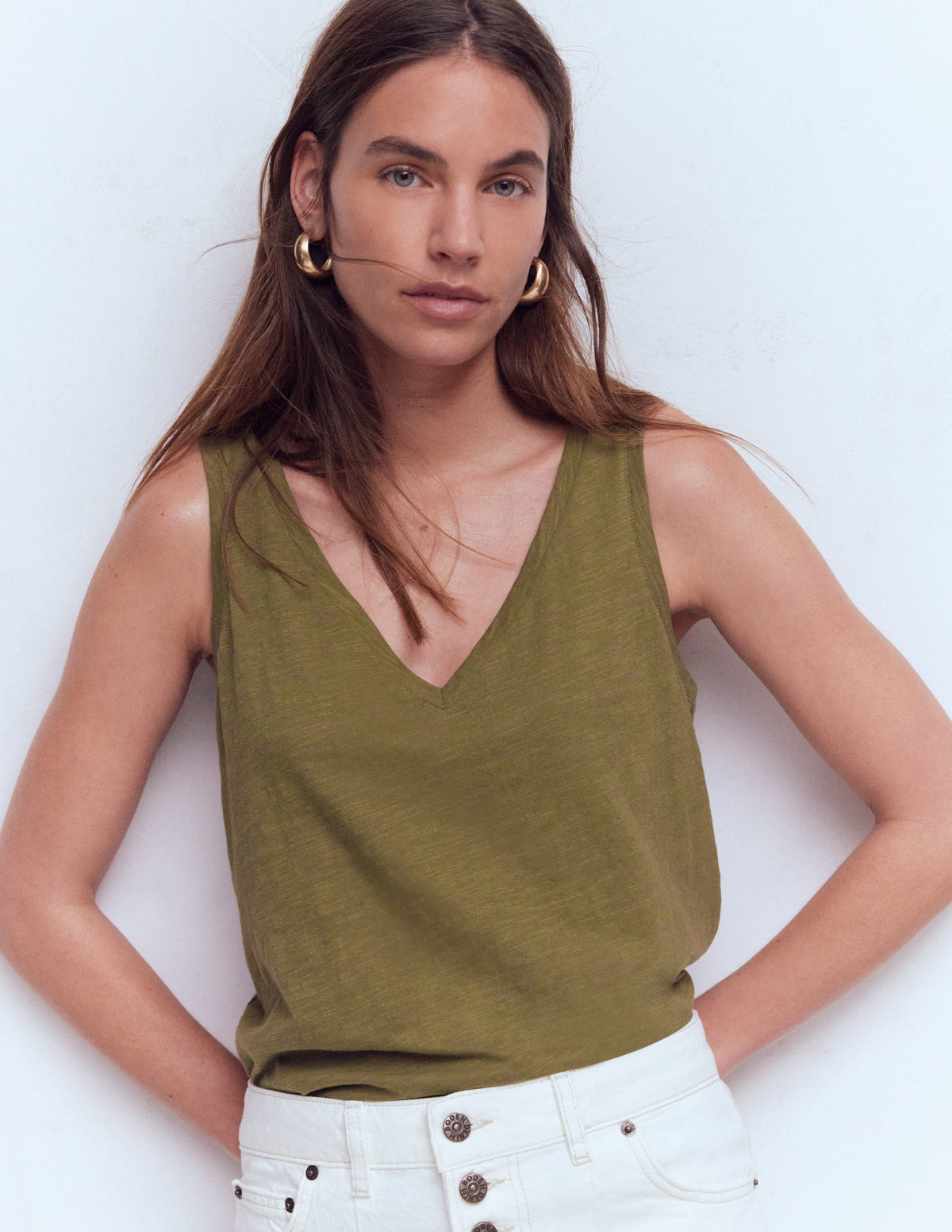 Sophie Flammgarn-Top-Olive Capulet - Image 1