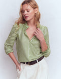 Chemise Effie à smocks-Rayé aneth