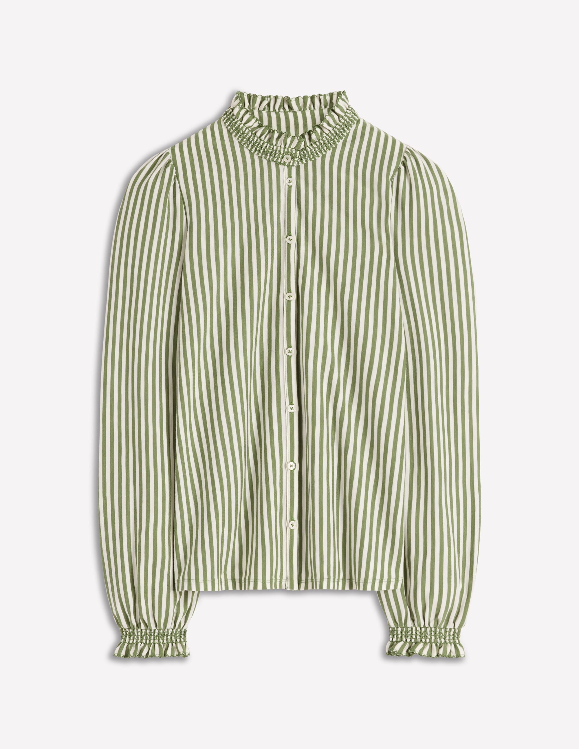 Chemise Effie à smocks-Rayé aneth - Image 6
