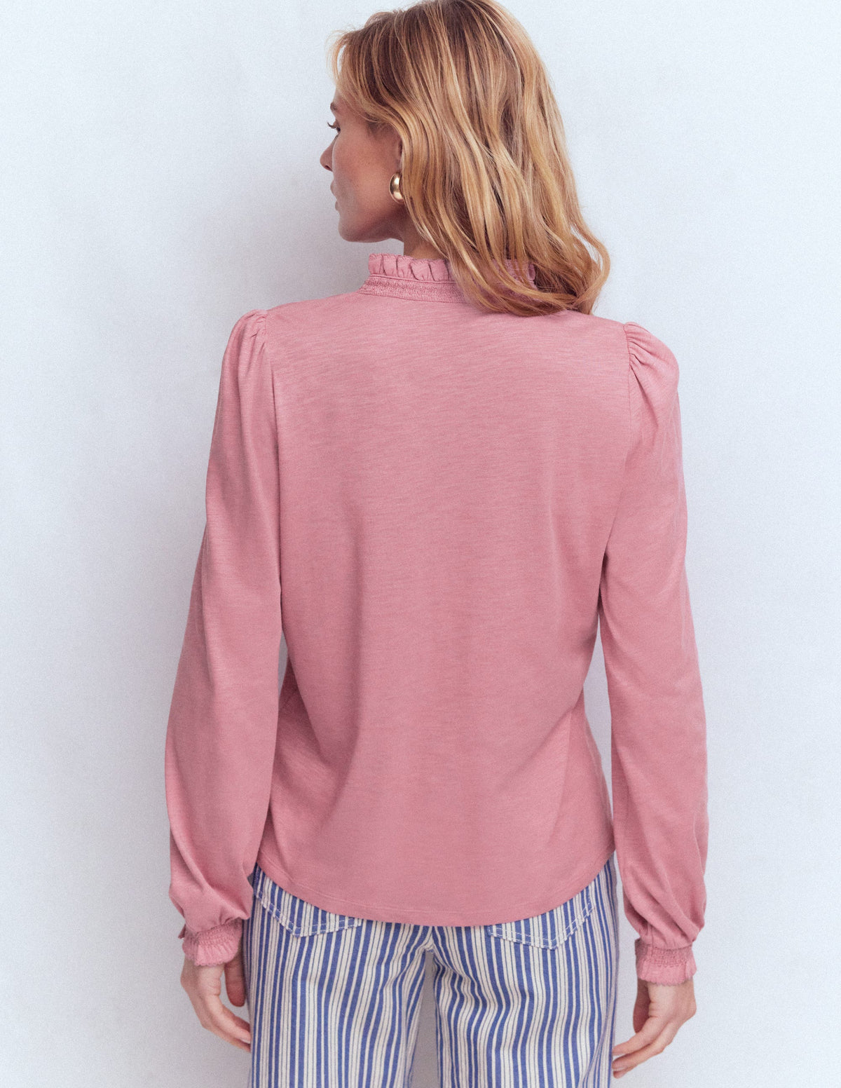 Effie Smocked Detail Shirt-Lilas-3