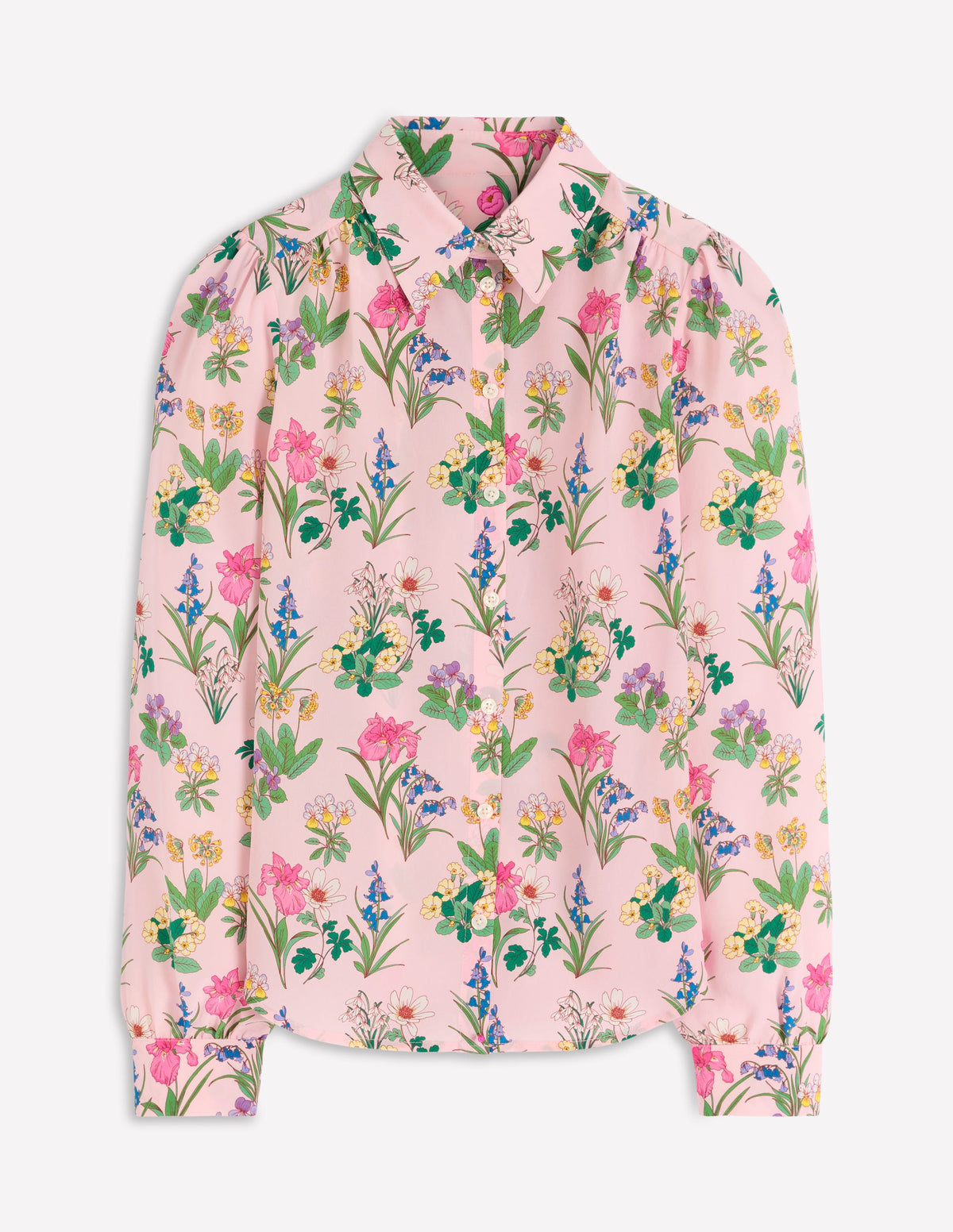 Sara Seidenhemd-Französisches Rosa, Zarte Blüten-6