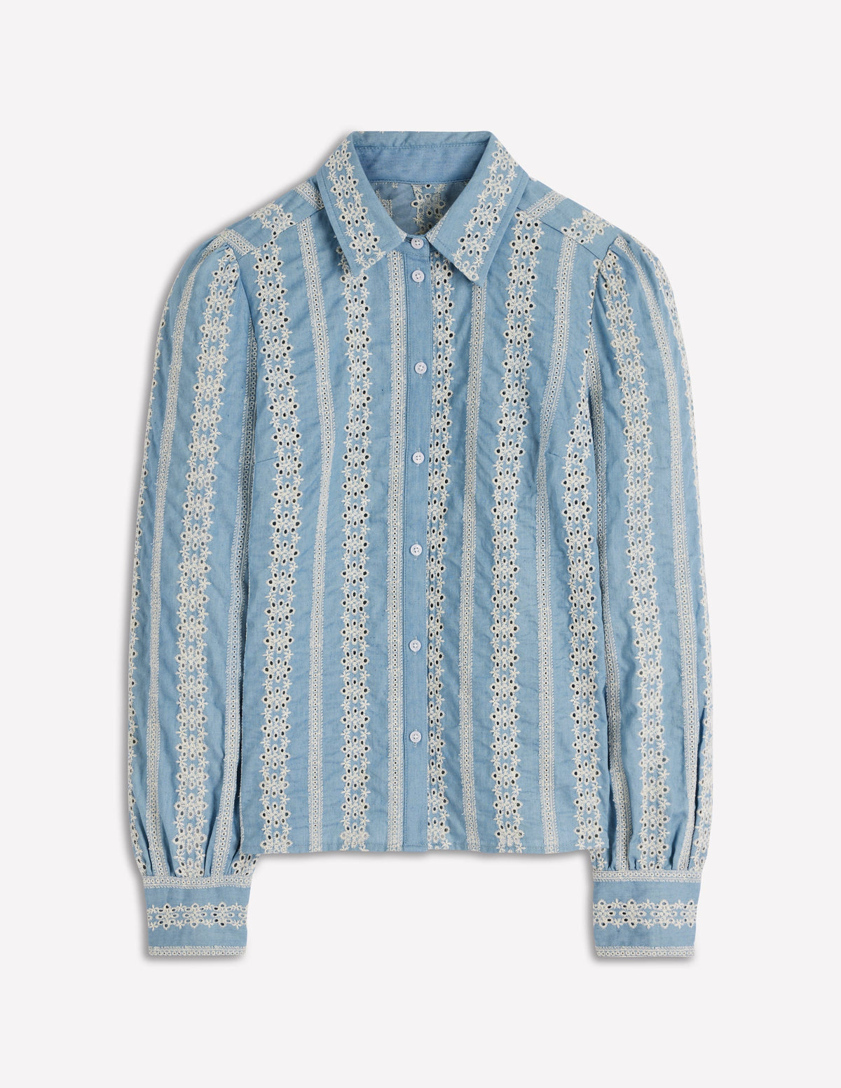 Cara Jeanshemd-Blau Lochstickerei-6