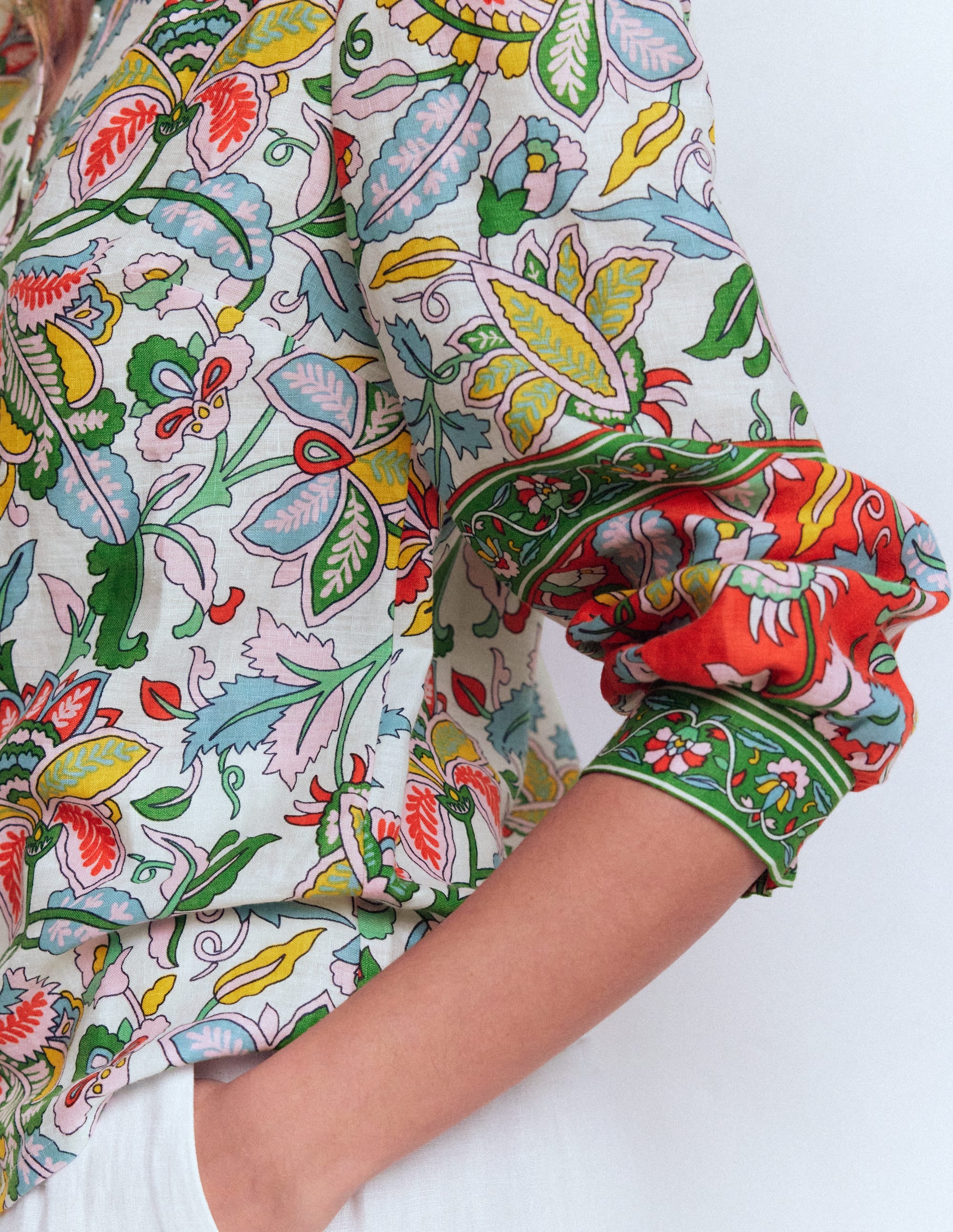 Alicia Linen Top-Multi, Botanical Trail - Image 2