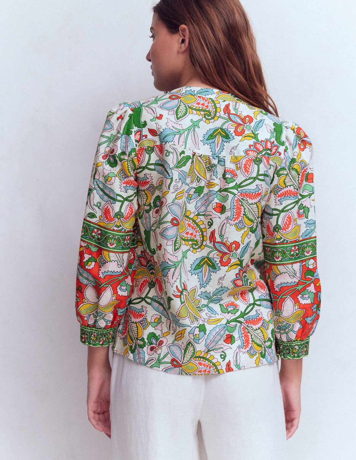 Alicia Linen Top-Multi, Botanical Trail - Image 3