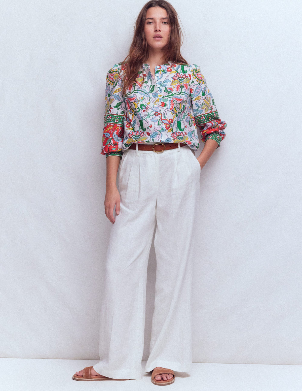 Alicia Linen Top-Multi, Botanical Trail - Image 4