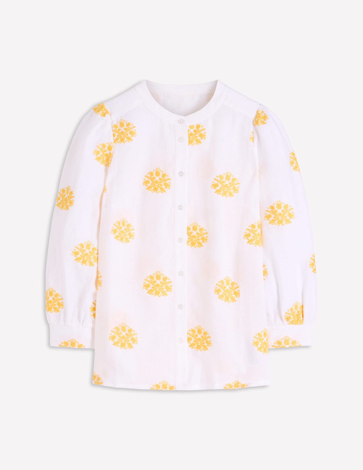 Top Alicia en lin-Blanc, broderie florale - Image 6