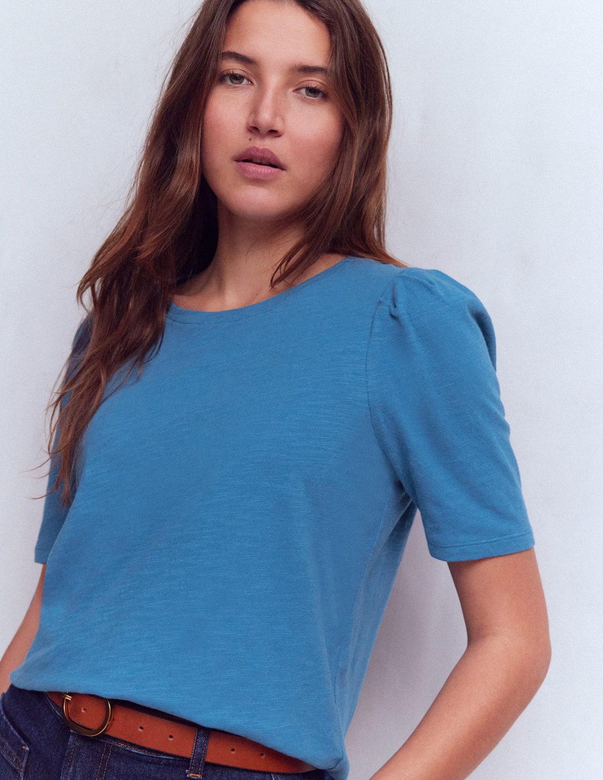 Sophie T-Shirt mit Puffärmeln-Marineblau - Image 1