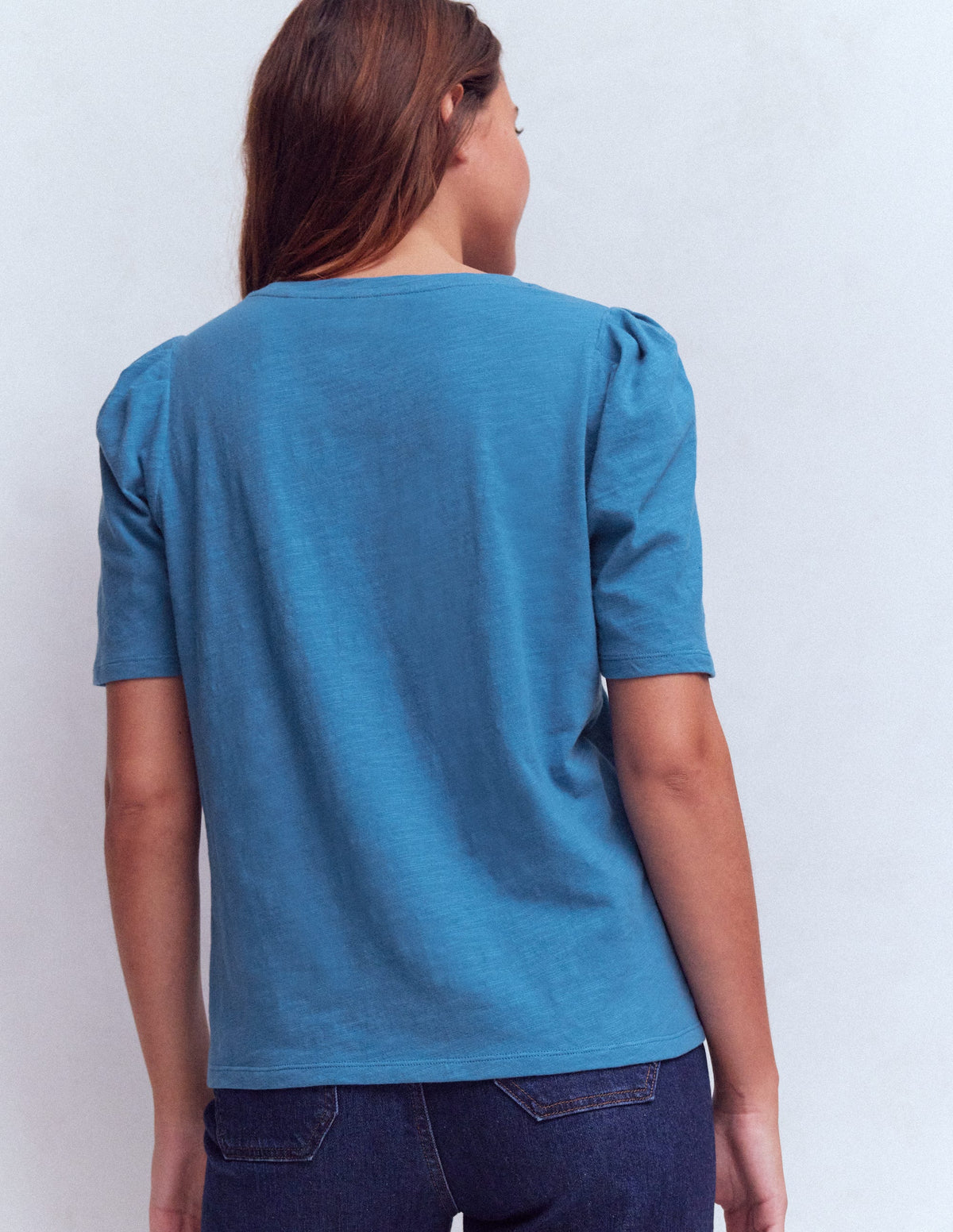 Sophie T-Shirt mit Puffärmeln-Marineblau - Image 3