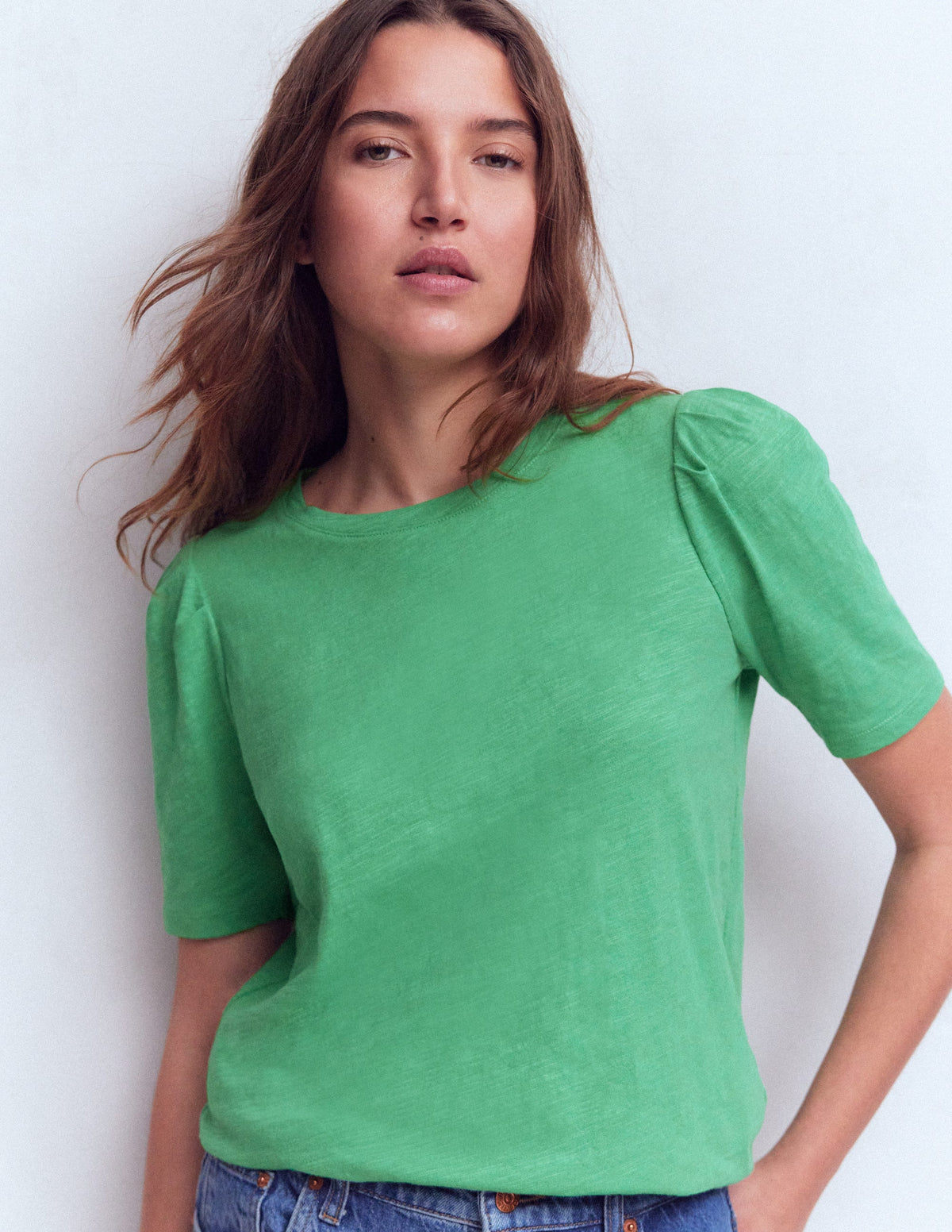 Sophie T-Shirt mit Puffärmeln-Aloe Grün-4