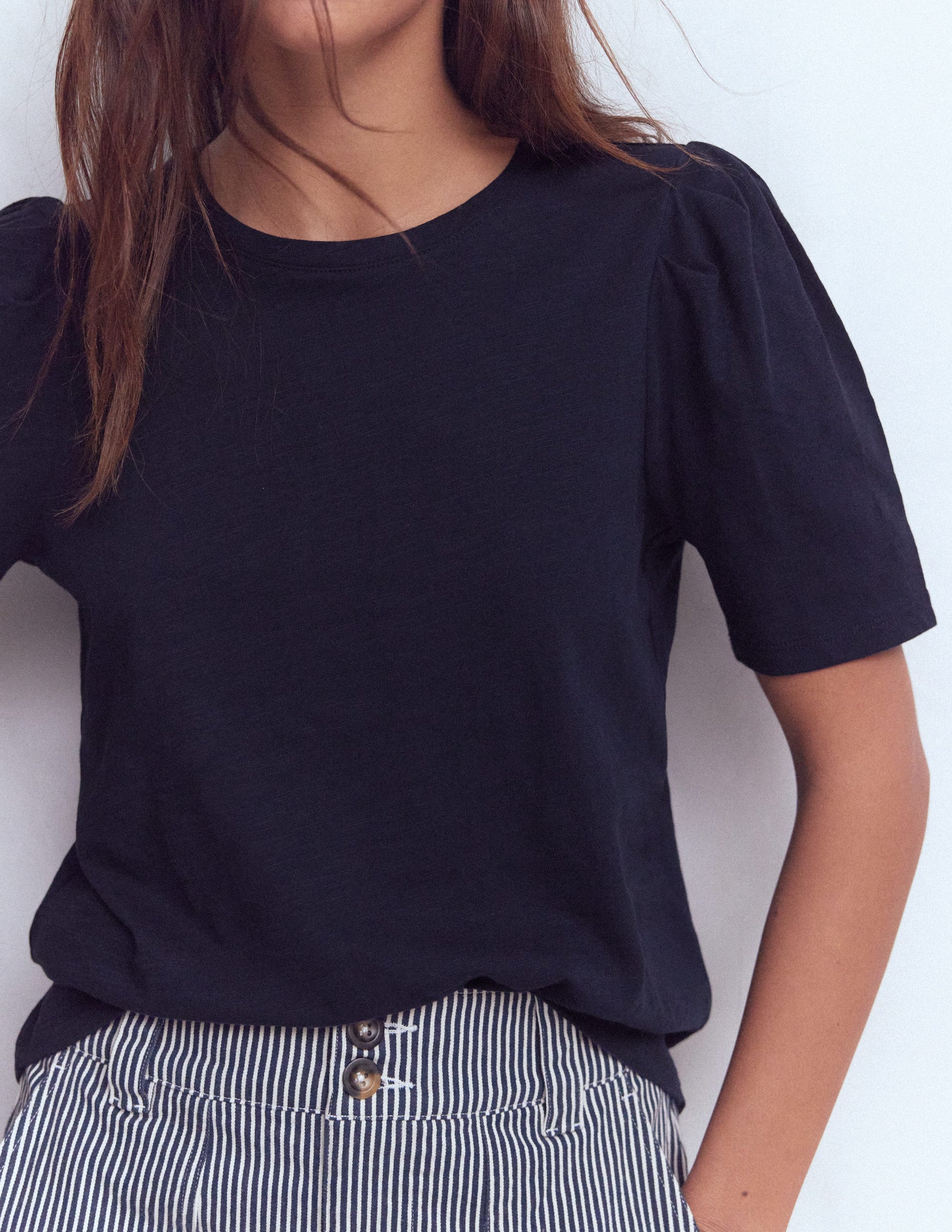 Sophie T-Shirt mit Puffärmeln-Marineblau-2