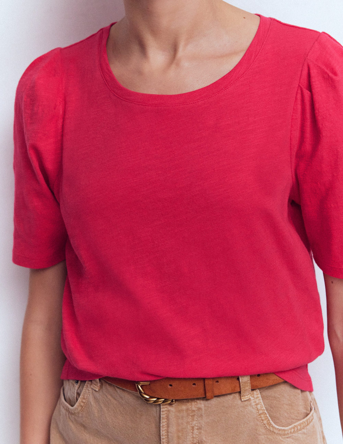 Sophie T-Shirt mit Puffärmeln-Opulentes Rosa-2