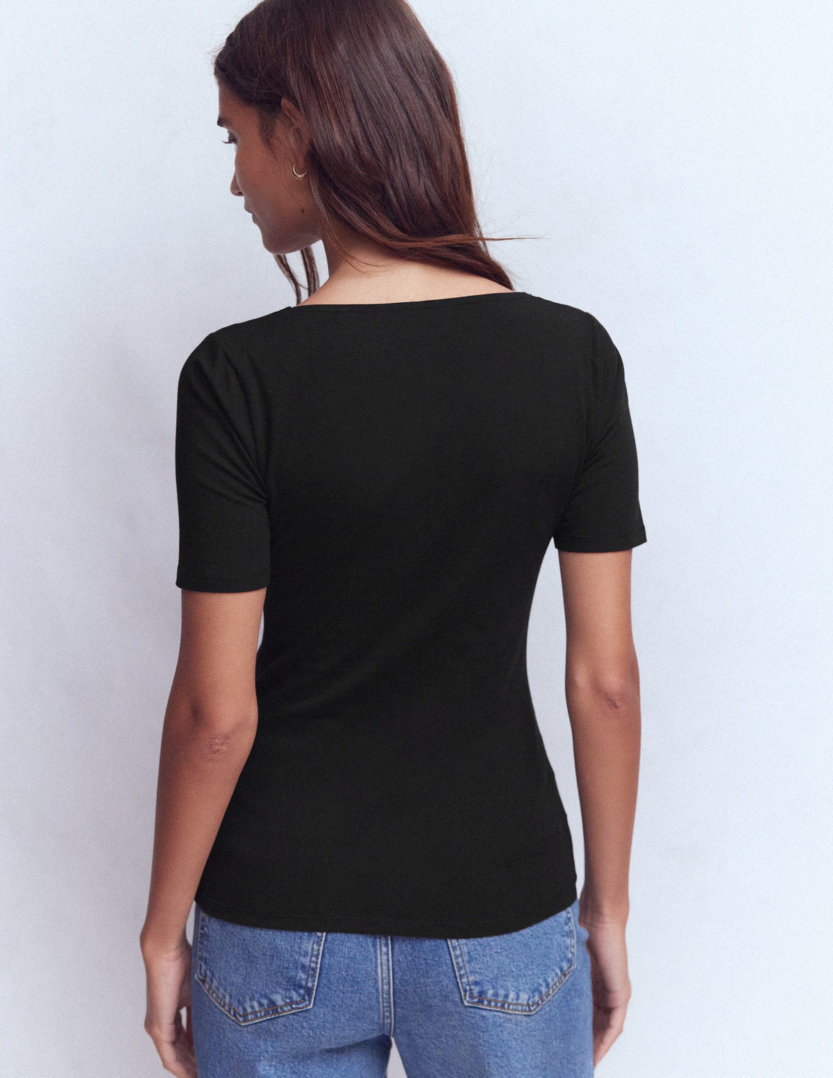 Brooke Doppellagiges T-Shirt-Schwarz - Image 3