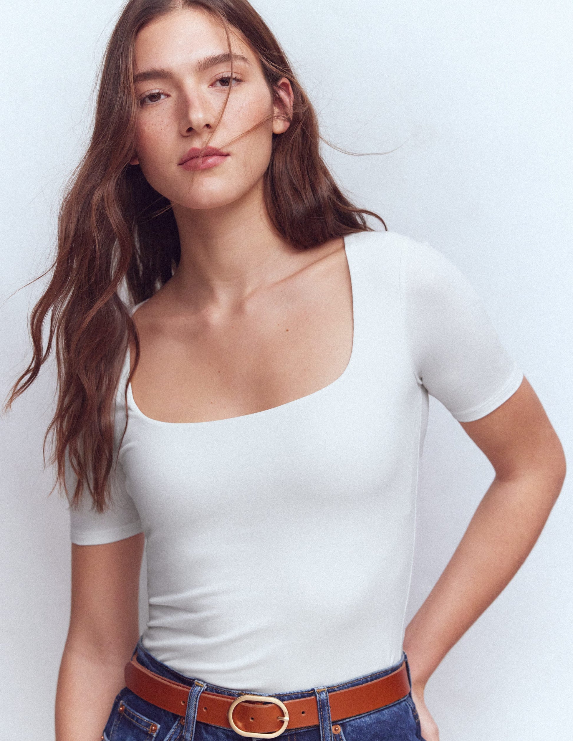 T-shirt Brooke double épaisseur-Blanc-5