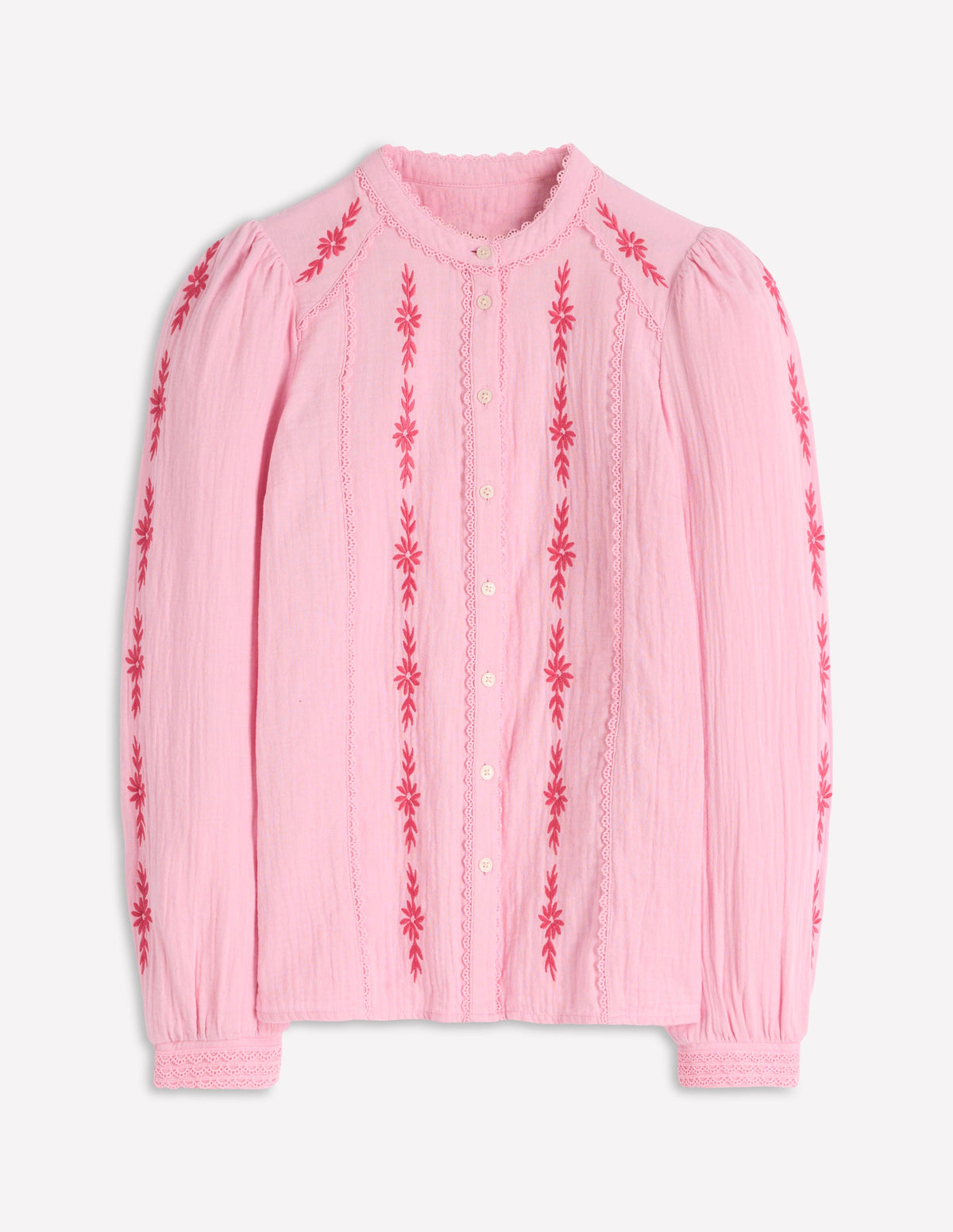 Rhea Trim Doublecloth Top-Formica Pink Embroidery-6