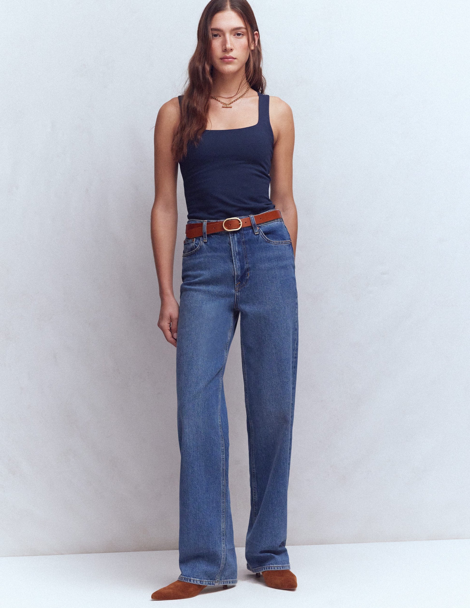 Brooke Doppellagiges Top-Marineblau-4