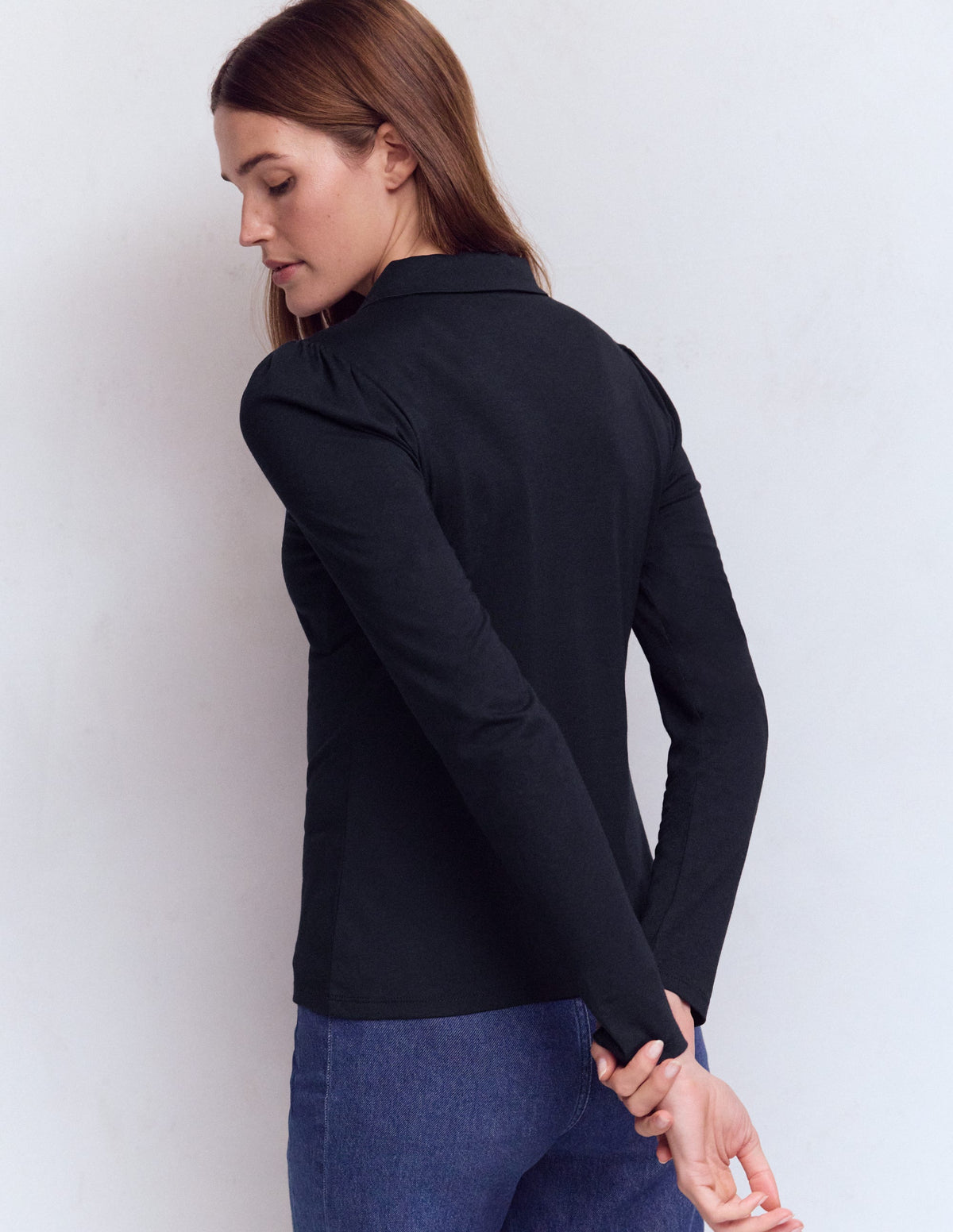 Top ultra-doux à col zippé-Bleu marine-3