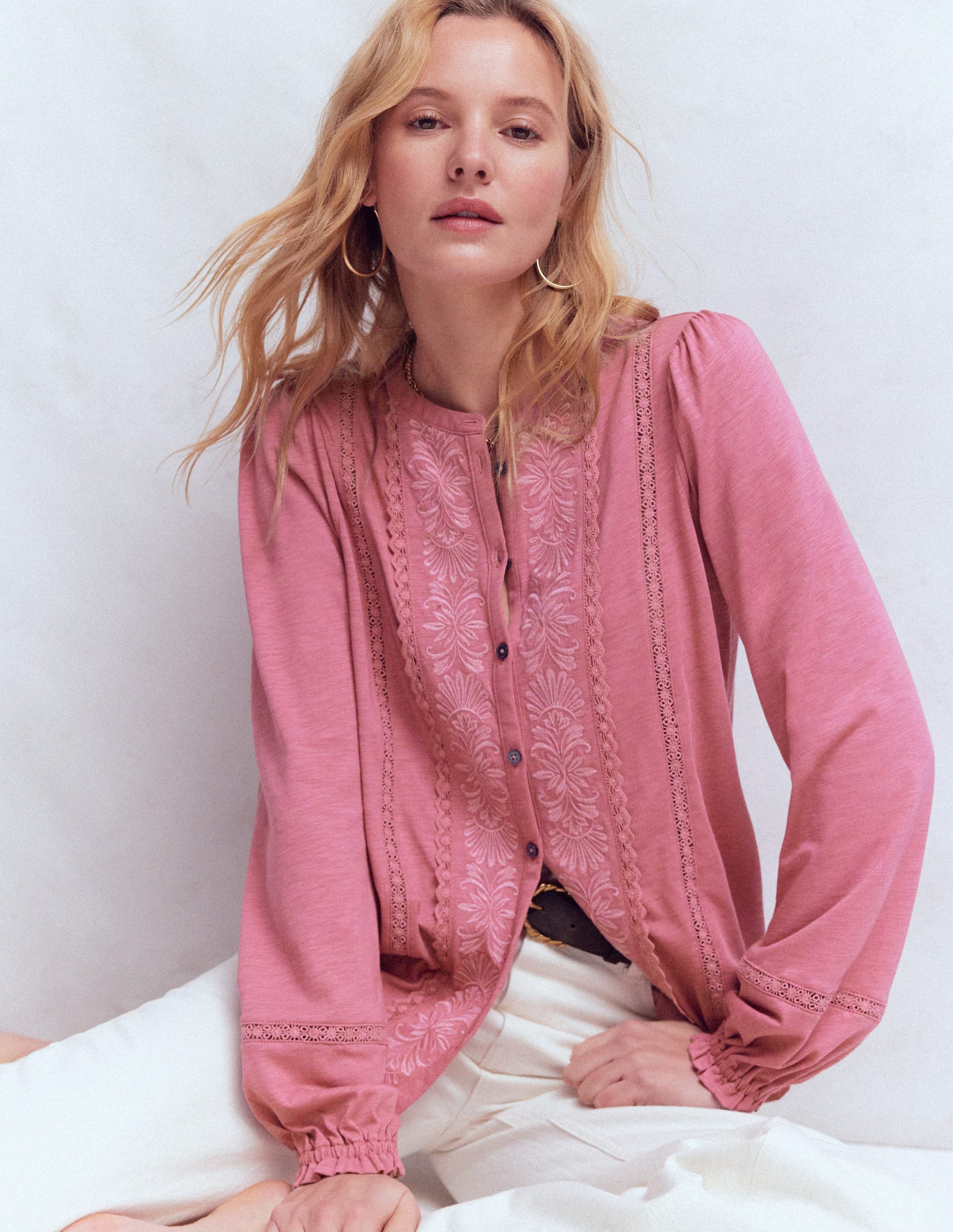 Besticktes Jerseyhemd-Rosa Heide-1
