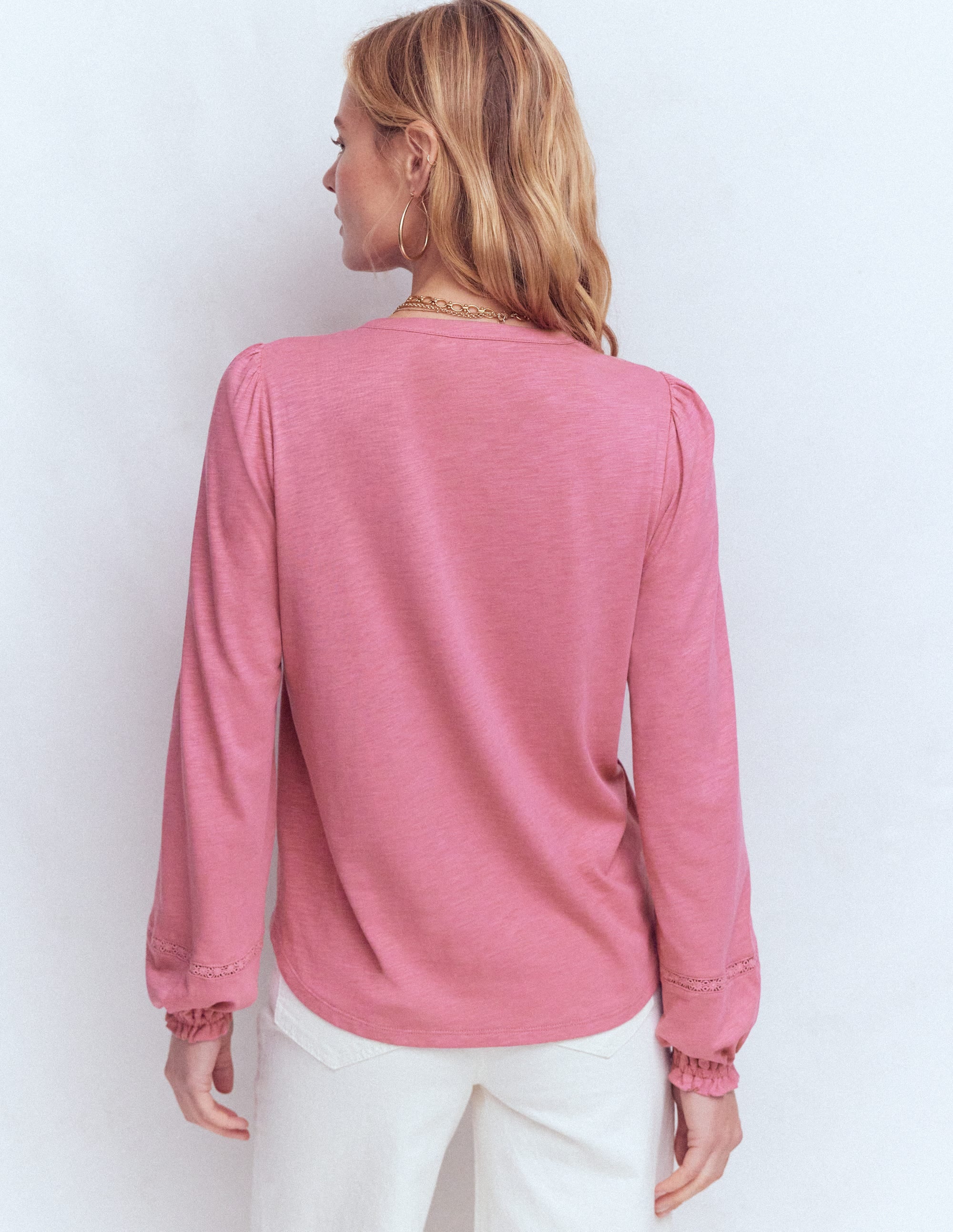 Besticktes Jerseyhemd-Rosa Heide - Image 3
