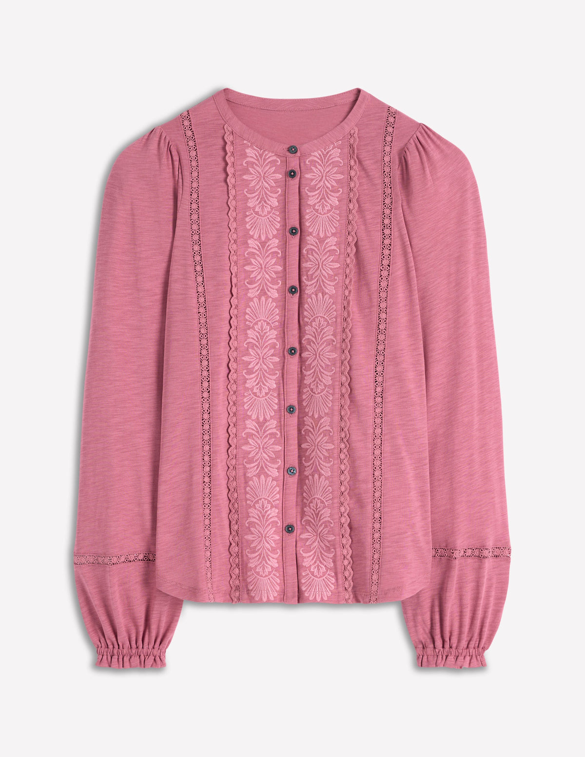 Besticktes Jerseyhemd-Rosa Heide-5