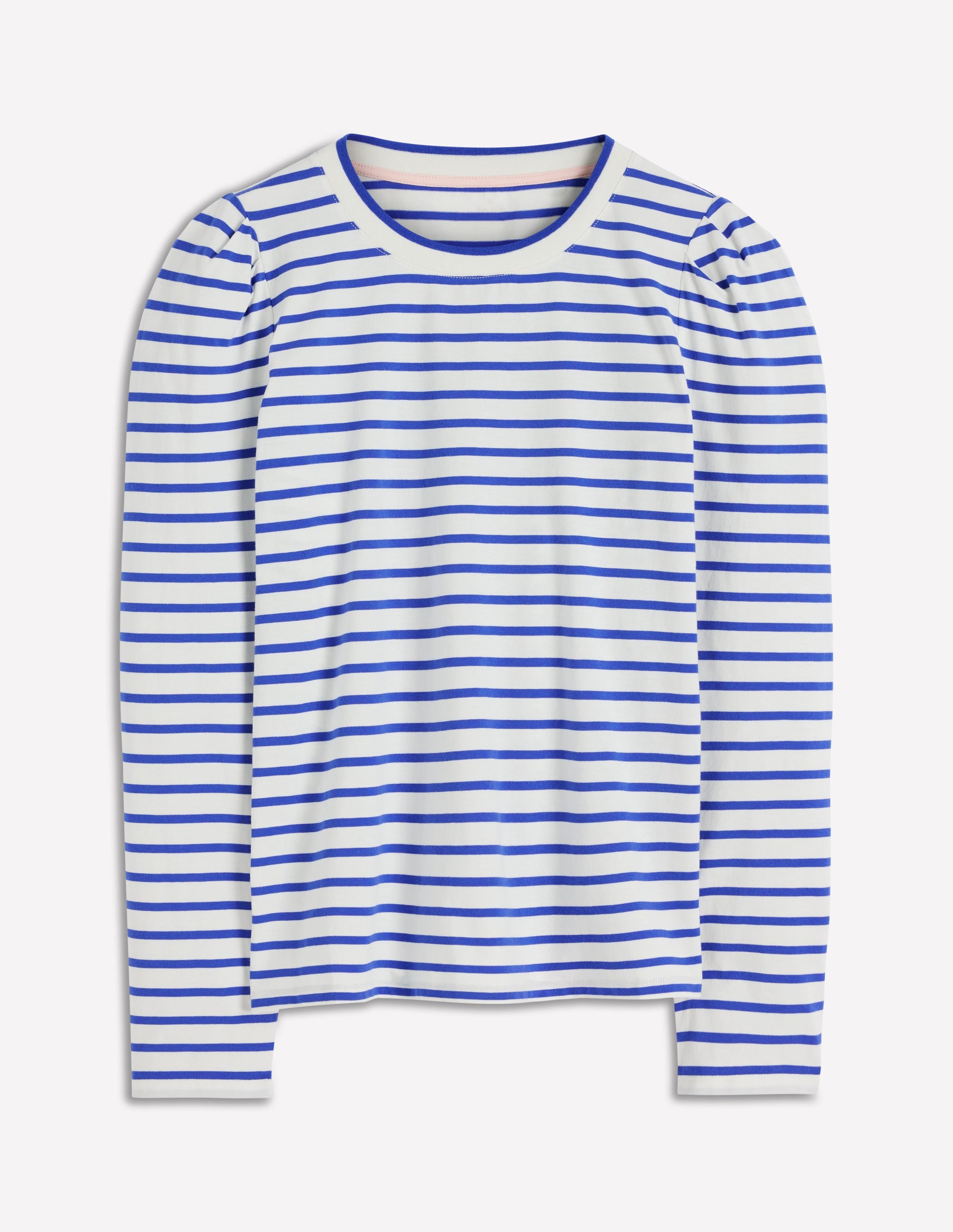 Pleat Sleeve Stripe Top-Beaucoup Blue and Ivory Stripe - Image 5