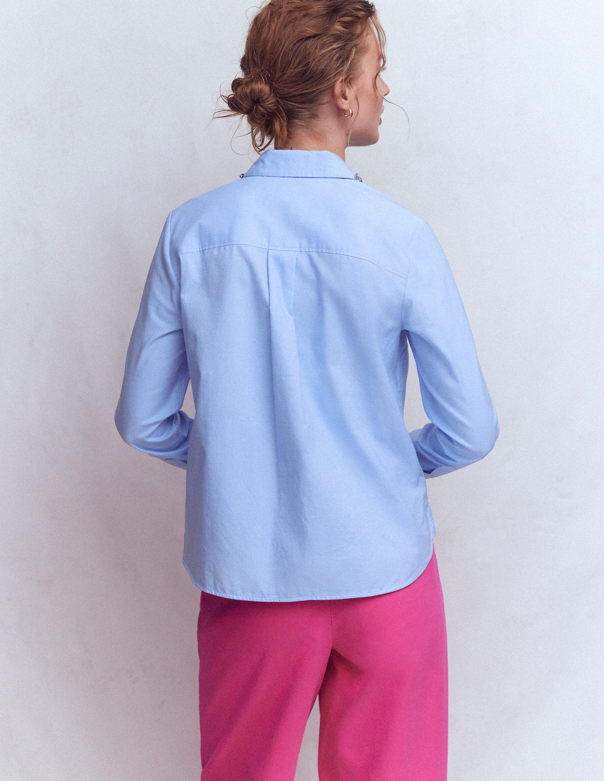 Sienna Trim Detail Shirt-blue Oxford, Jewel Collar-3